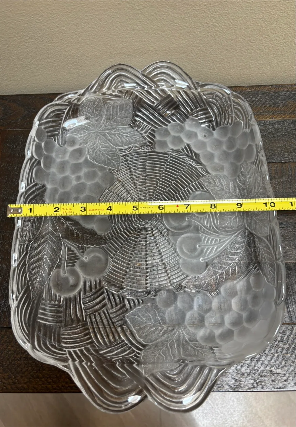 Vintage Glass Fruit serving plater- 14" x 10" image indicator(3)