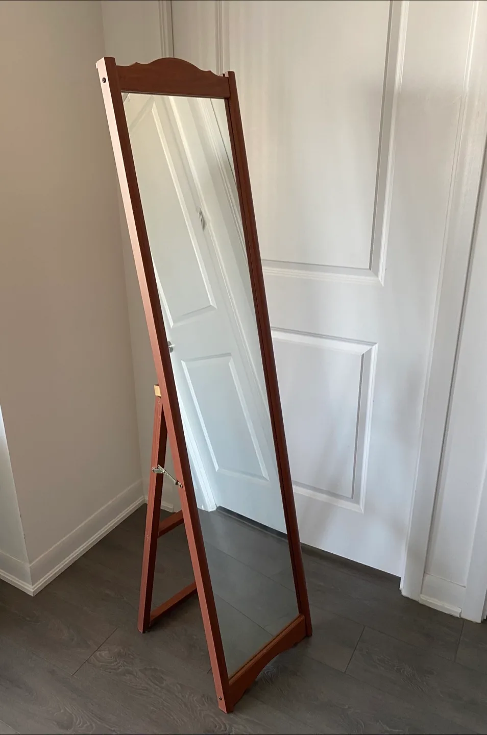 Standing Cheval Mirror - Brown Wood Frame thumbnail