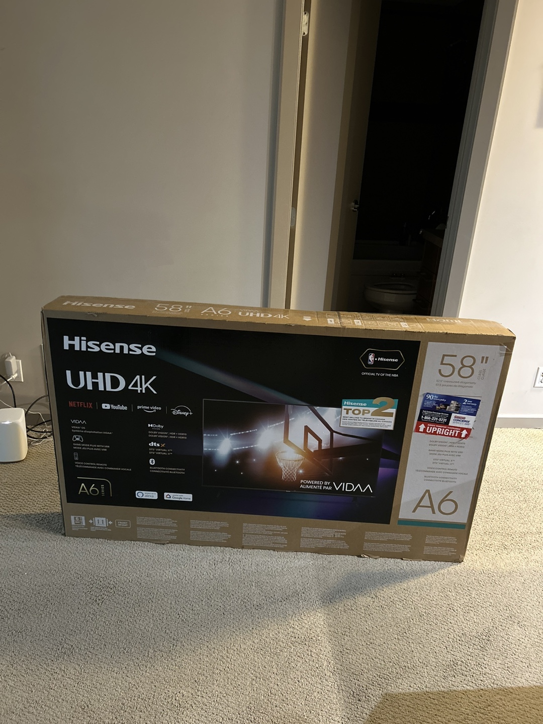 Hisense 58" A6 Series 4K UHD Smart TV