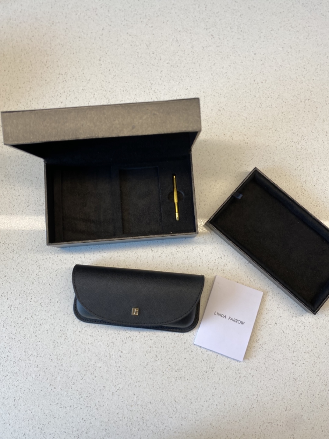 Linda Farrow Sunglasses and Jewelry Case
