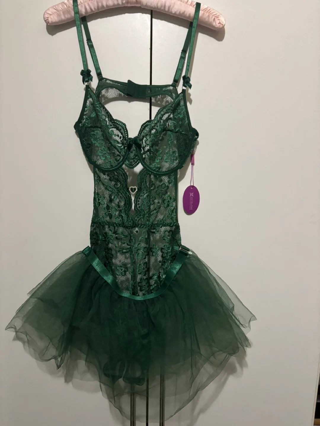 AVIDLOVE Green Lace Bodysuit thumbnail