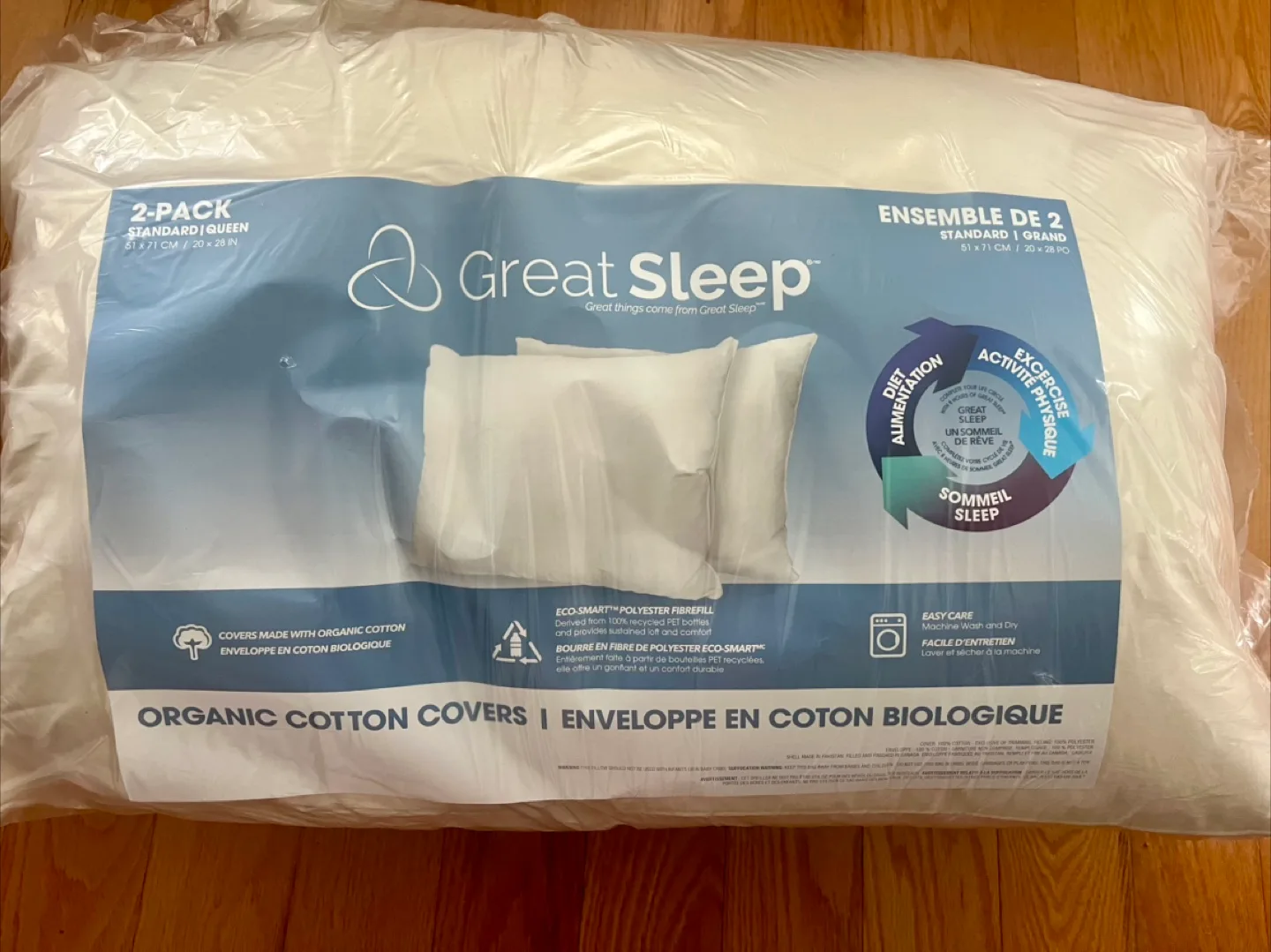 Great Sleep 2-Pack Standard/Queen Pillows - New thumbnail