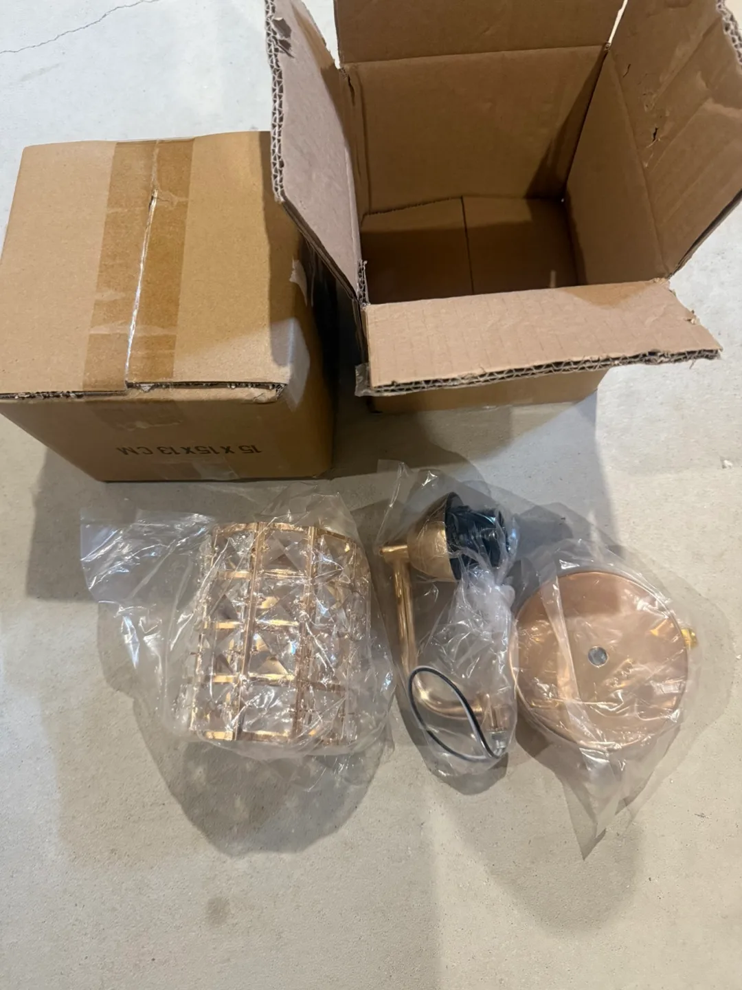 New in box - Set of 2 Modern Crystal Gold Sconce image indicator(5)