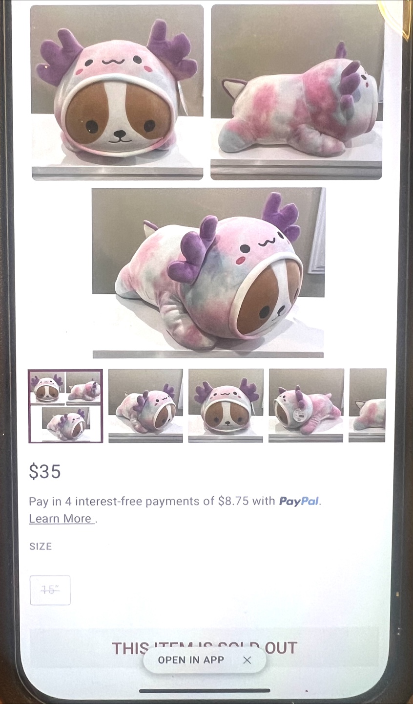 SQUISHMALLOW Plush - Puppy Axolotl Tie-Dye Design - photo 3