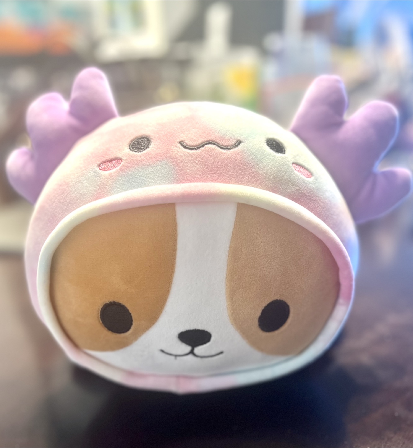 SQUISHMALLOW Plush - Puppy Axolotl Tie-Dye Design