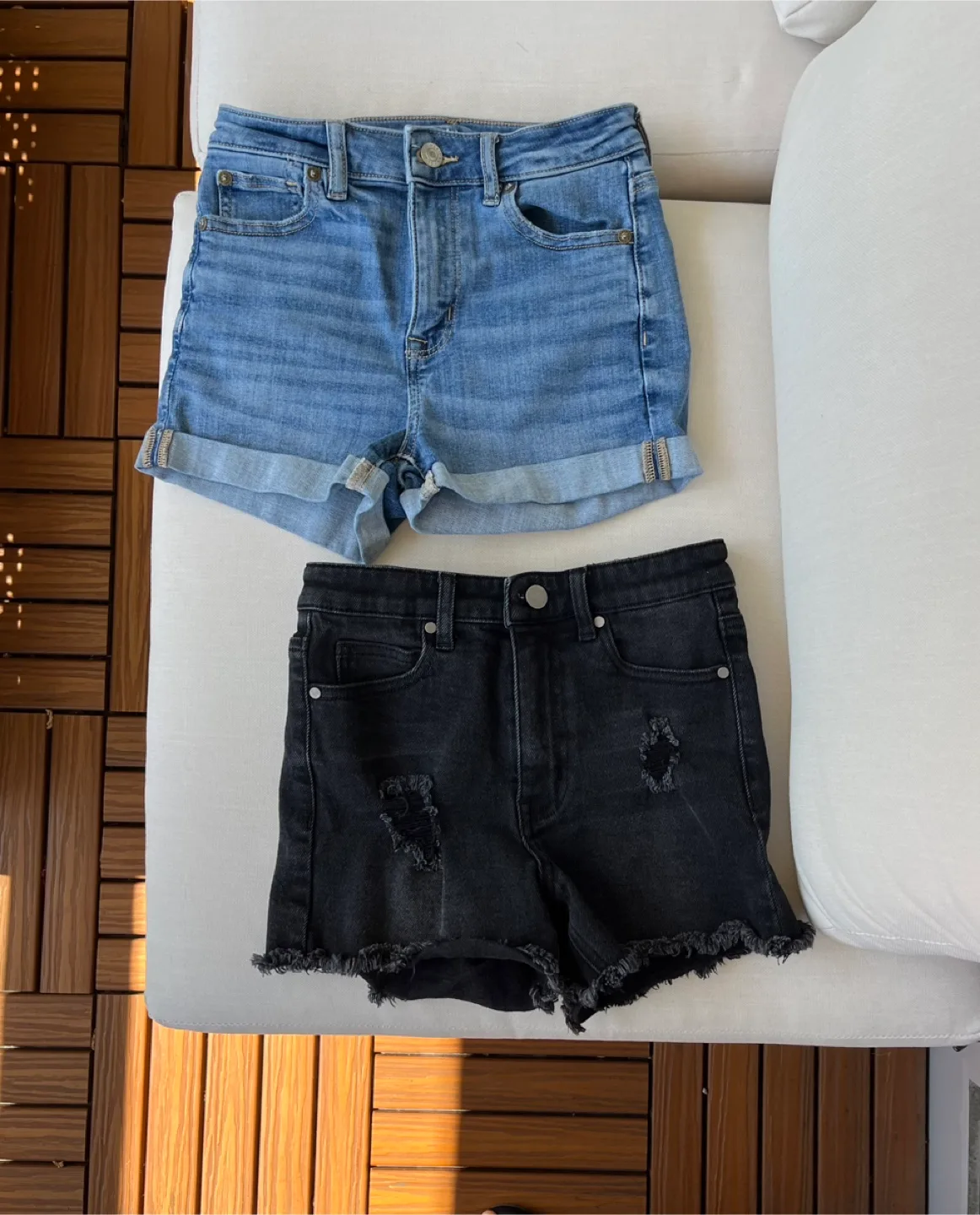 Two pairs of denim shorts-Size XS thumbnail
