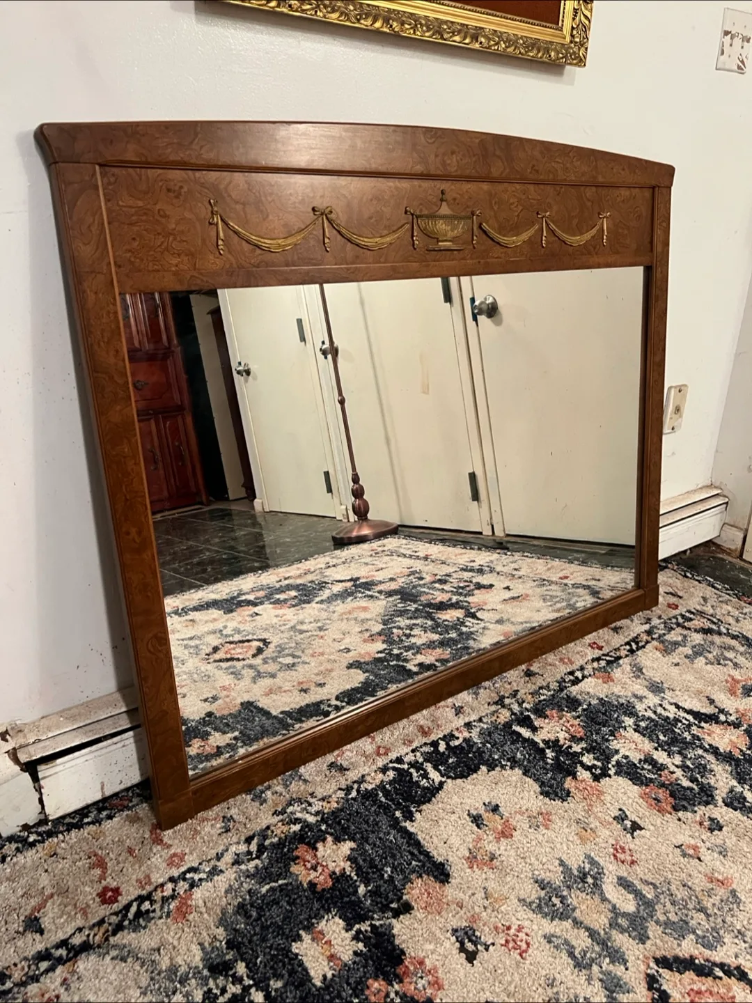 Extra Large Vintage Mirror w/Wood Frame - Delivery Extra thumbnail