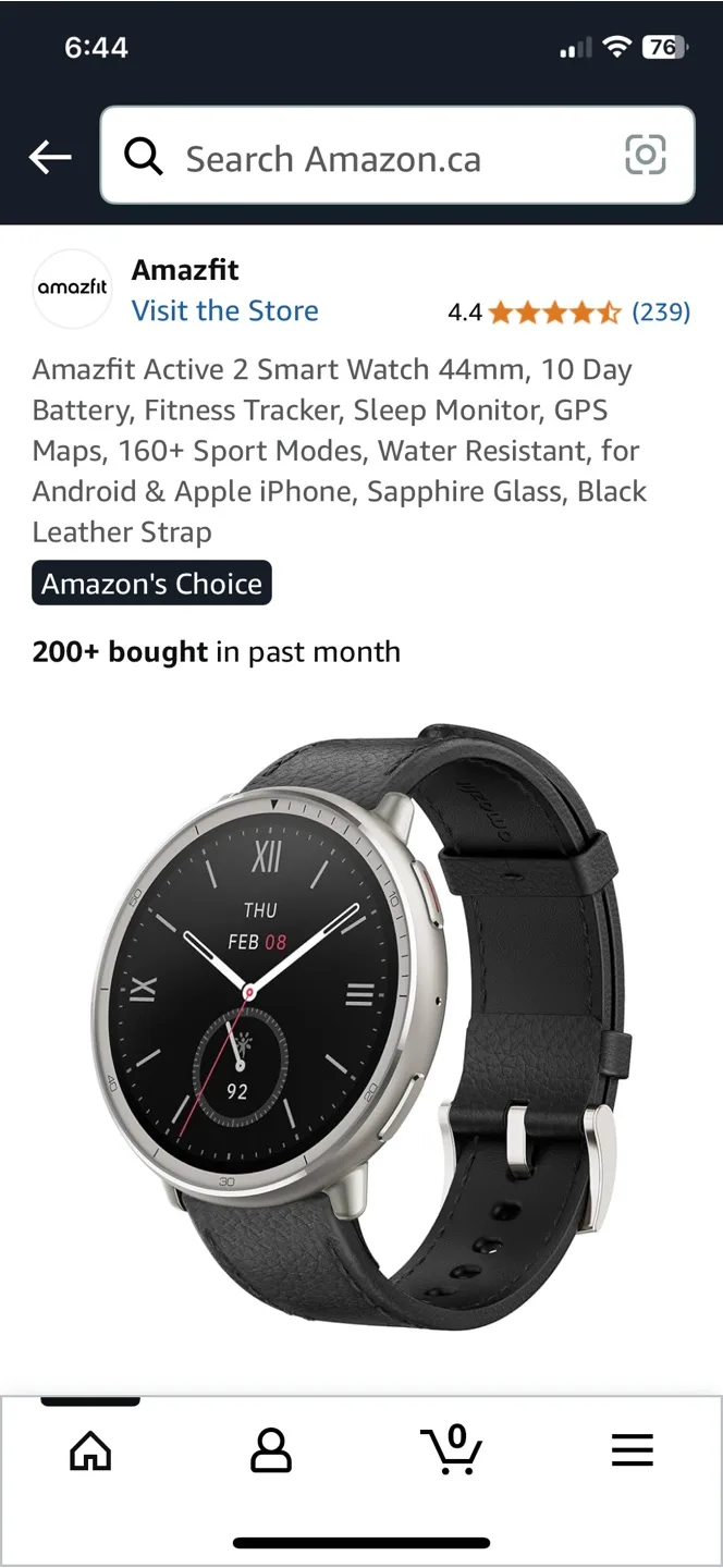 Amazfit Active 2 Smart Watch 44mm thumbnail