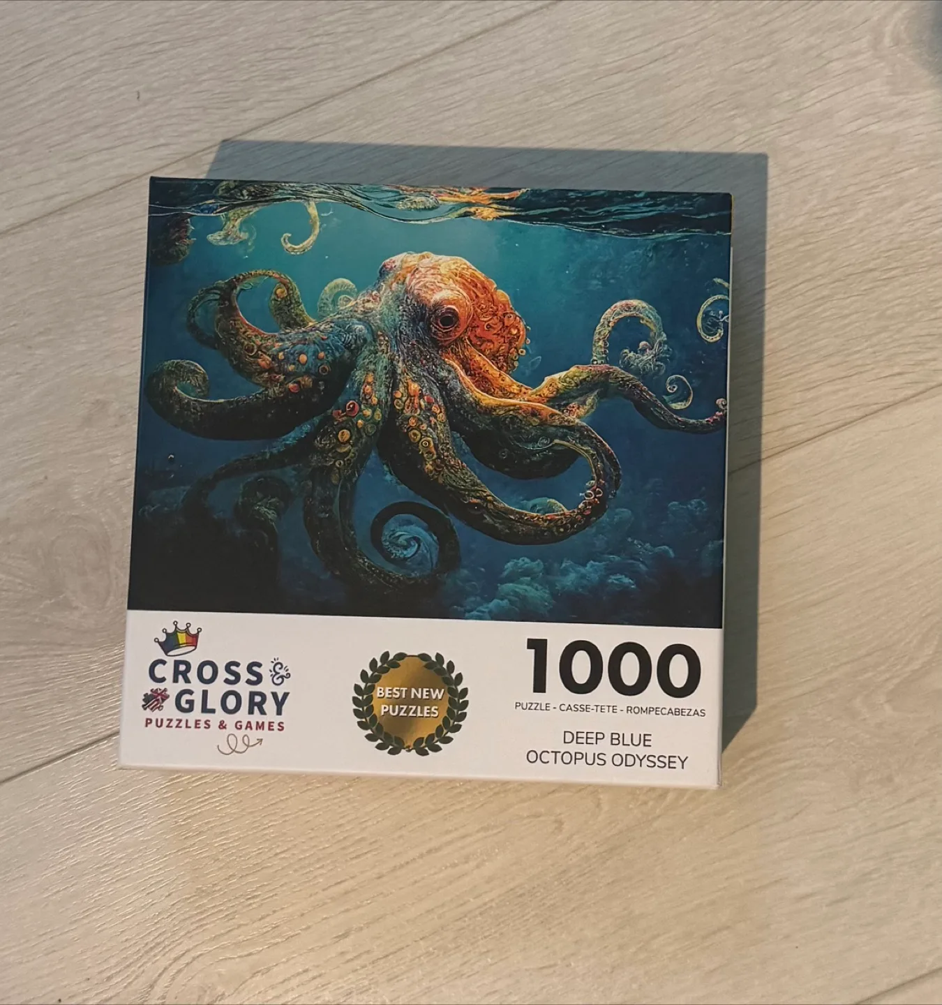 Cross & Glory 1000-Piece Deep Blue Octopus Odyssey Puzzle thumbnail