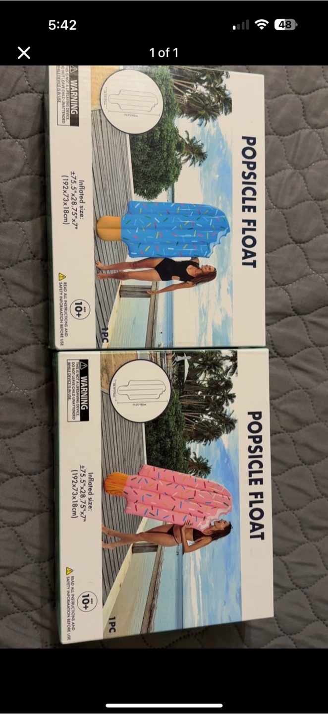 Popsicle Float - 75.5" x 28.75" x 7"