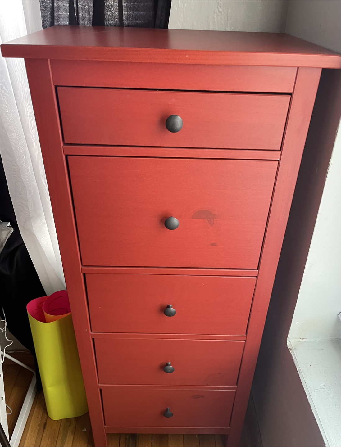 IKEA Hemnes 5 Drawer Natural Wood Tall Dresser