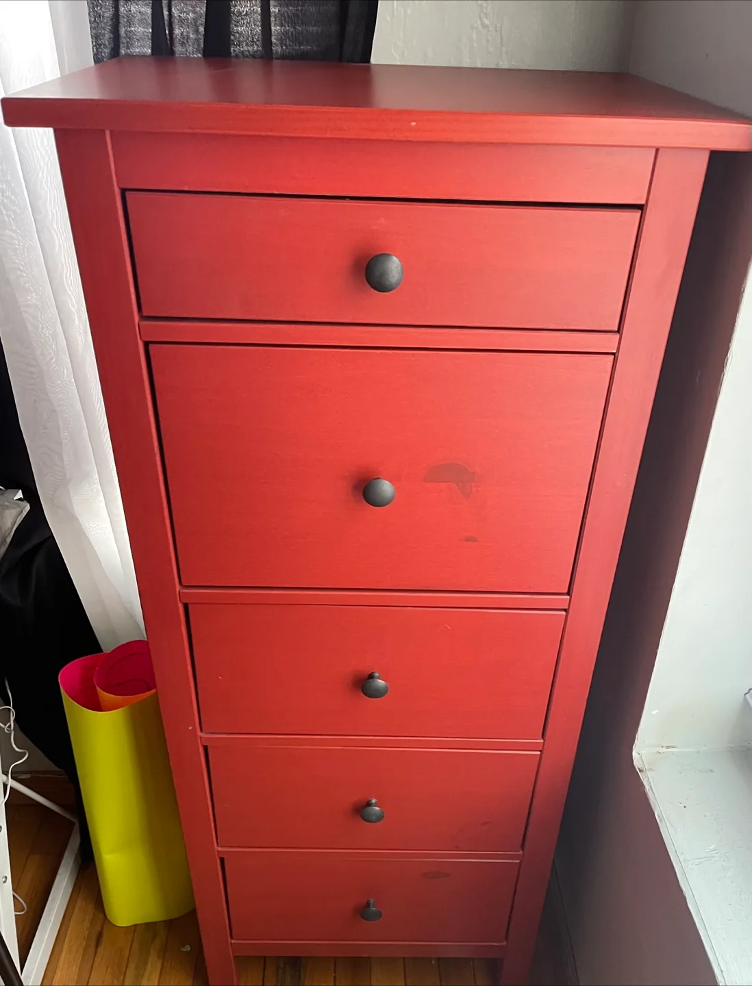 IKEA Hemnes 5 Drawer Natural Wood Tall Dresser thumbnail