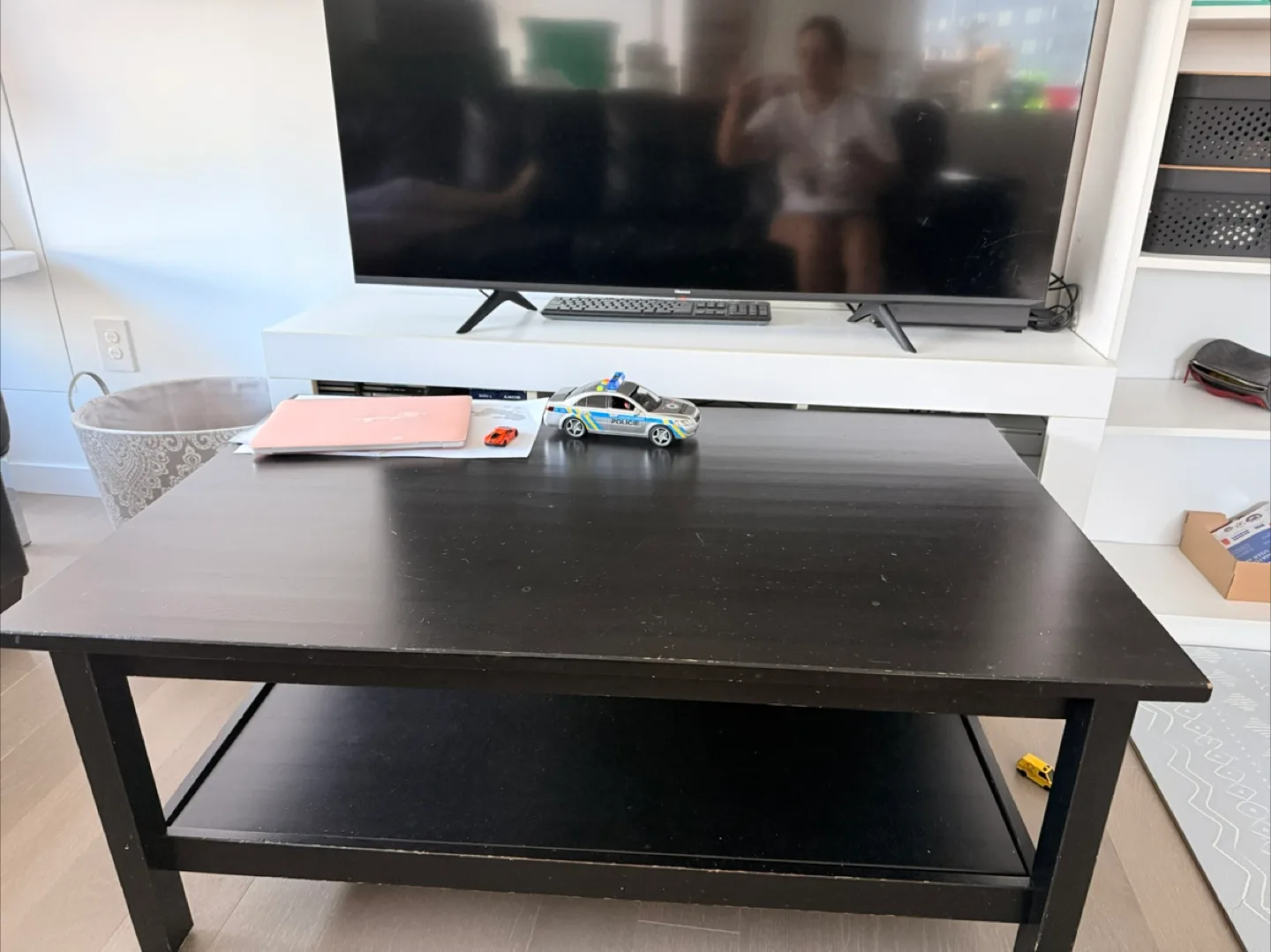 Black Coffee Table with Shelf thumbnail