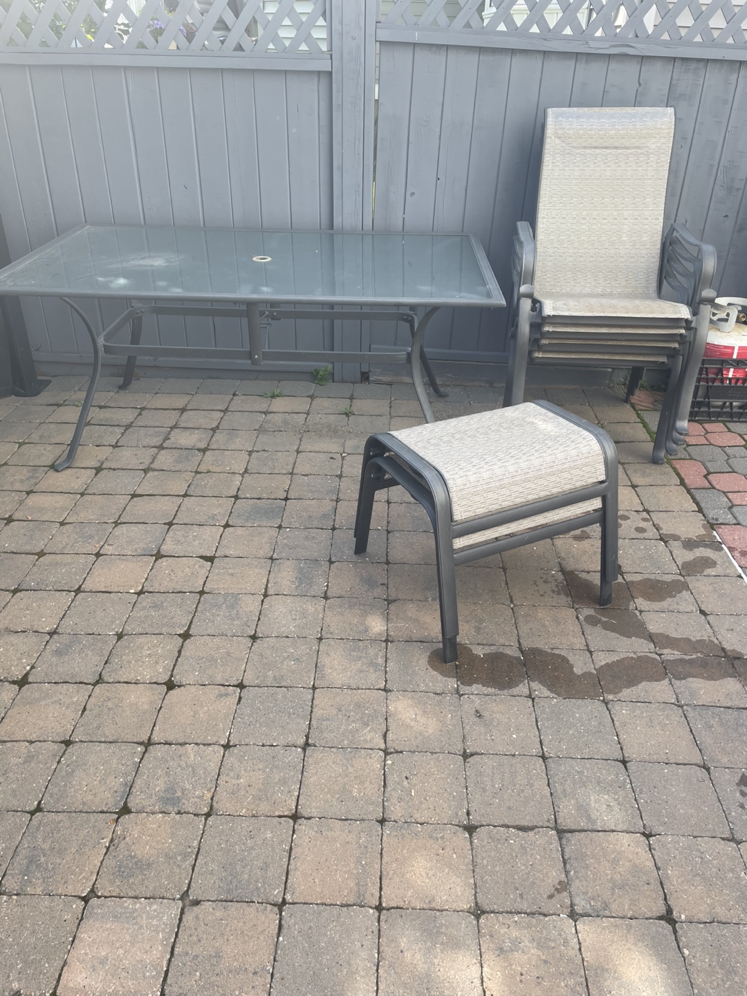 Patio Table Set with 4 Chairs & 2 Ottomans - photo 2