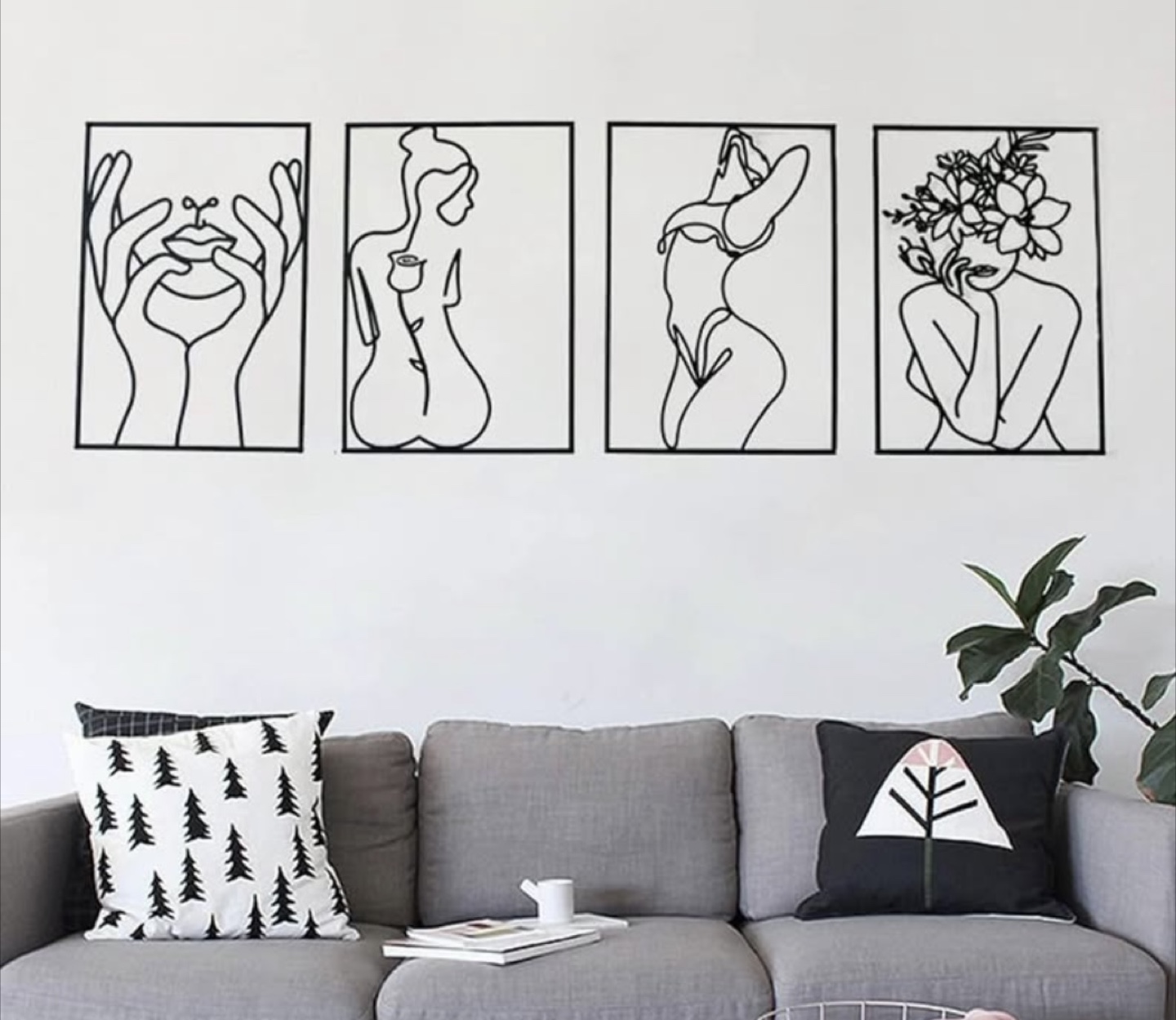 Set of 4 Metal Wall Art Decor - photo 2