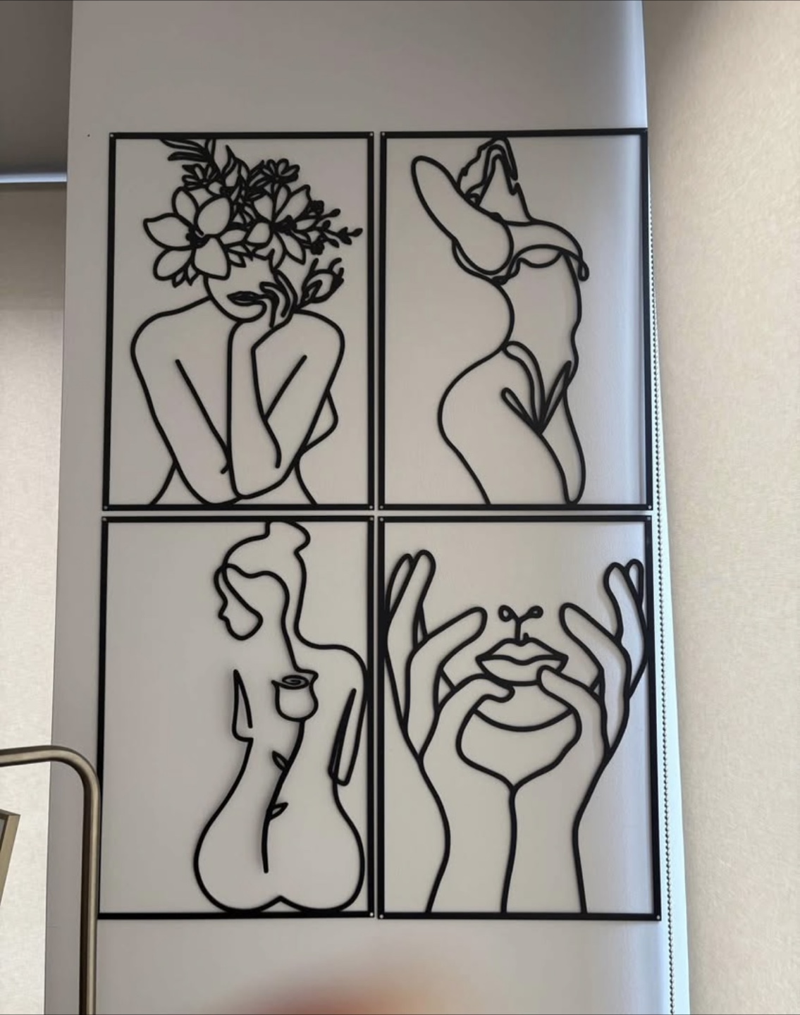 Set of 4 Metal Wall Art Decor