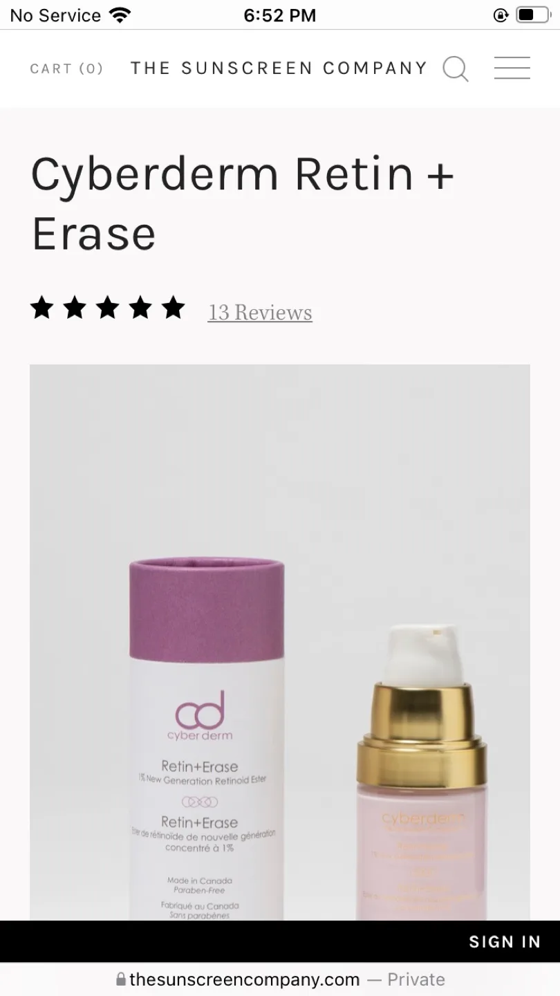 Never used Cyberderm retin + erase image indicator(3)