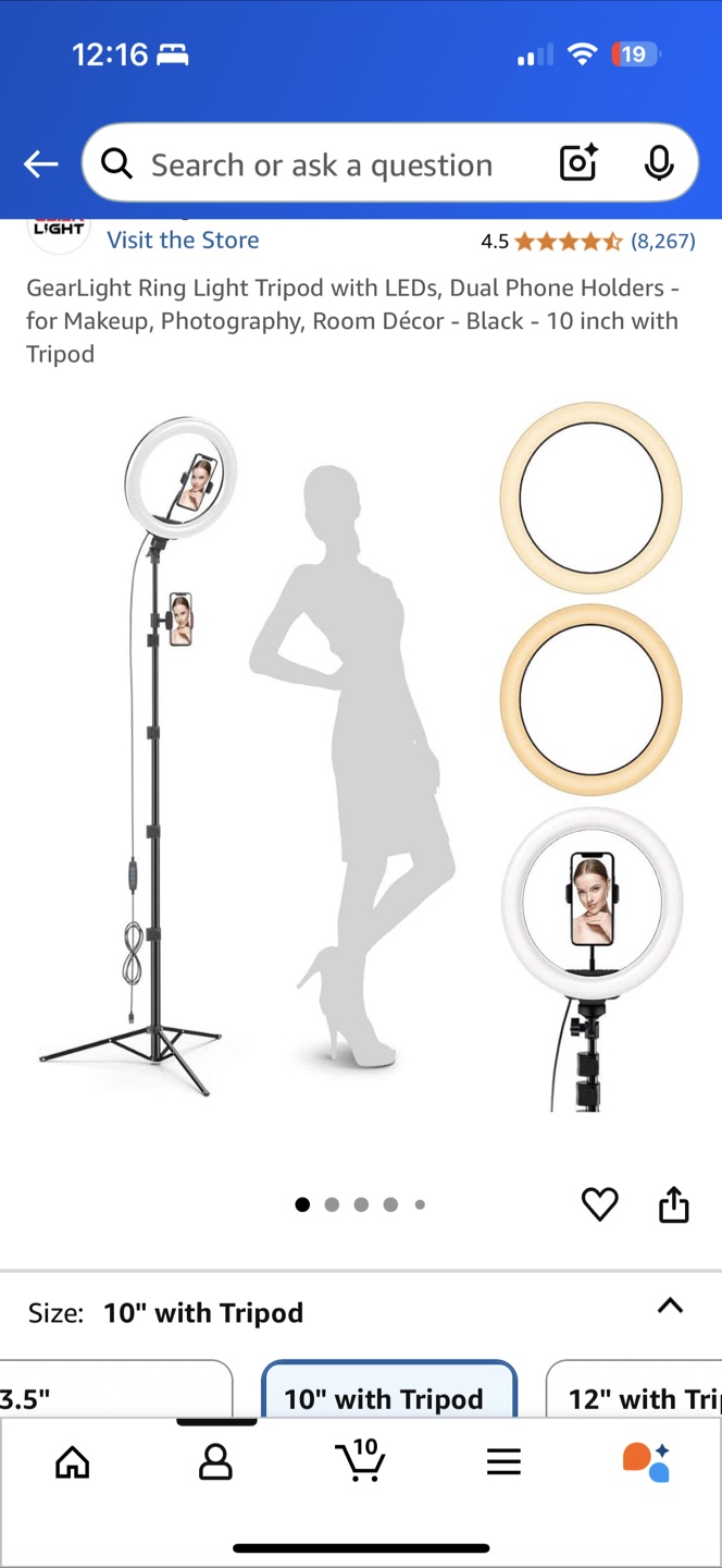 GearLight 10" Ring Light Tripod w/LEDs