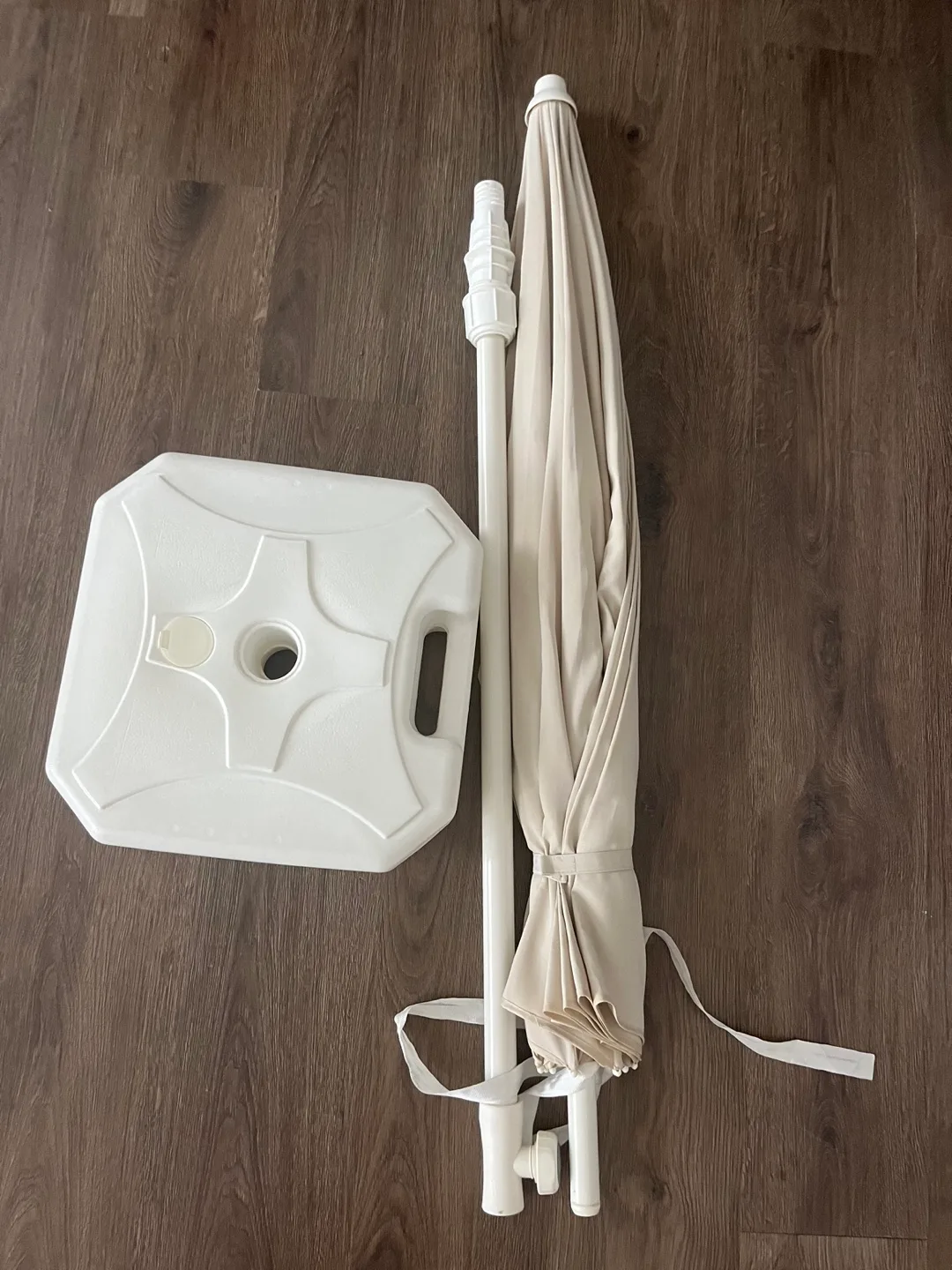 Patio Umbrella with Base - Beige thumbnail