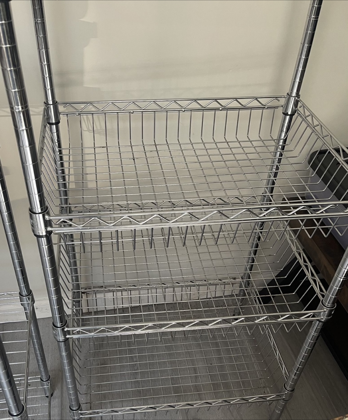 Heavy Duty Steel 6 Tier Wire Shelving Unit with 3 Baskets - photo 2