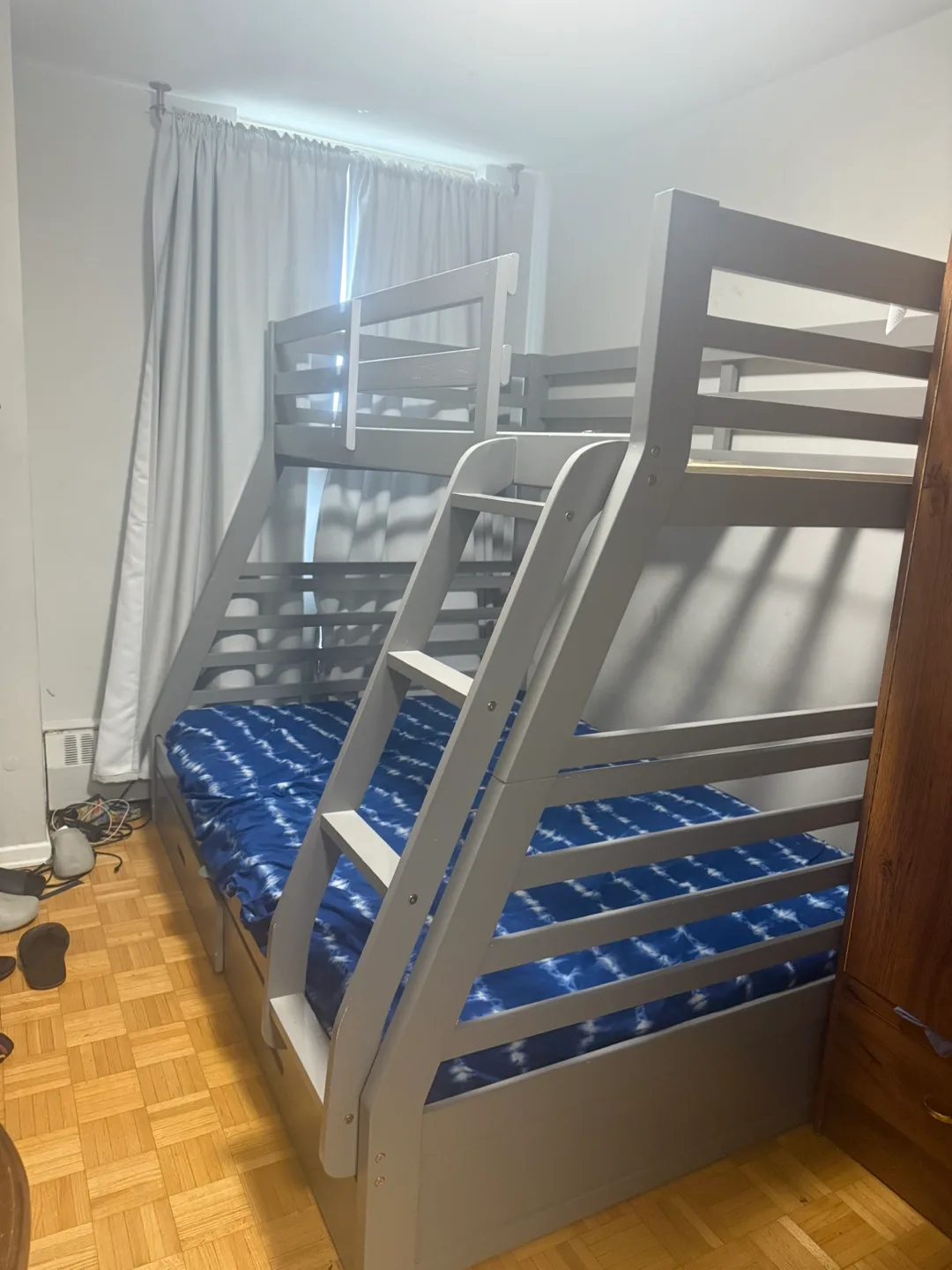 Grey Bunk Bed with Storage image indicator(2)