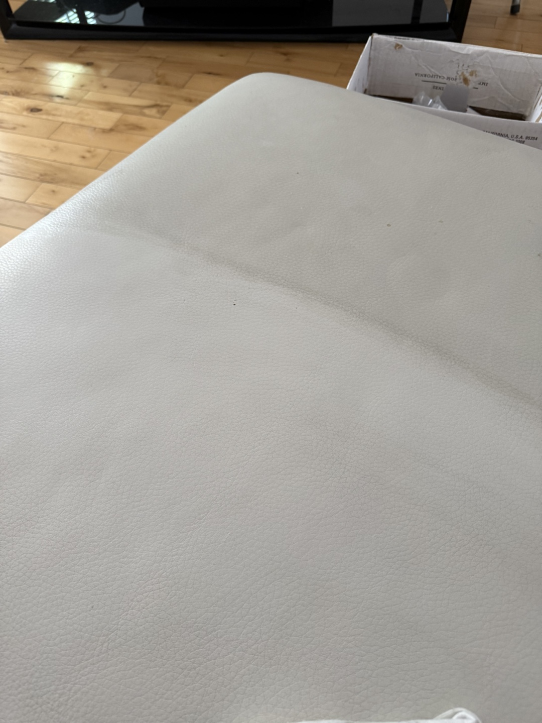 White Leather Sectional Sofa with Ottoman - photo 4
