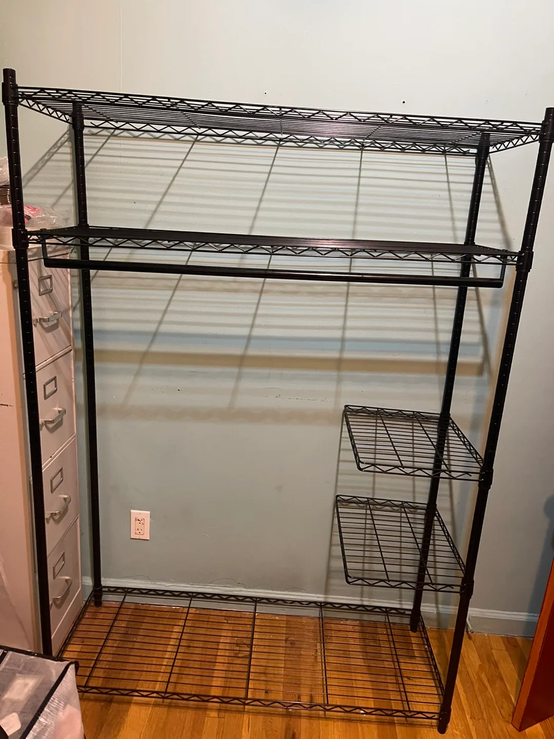LANGRA Heavy Duty Wire Shelving Garment Rack - Dark Brown thumbnail