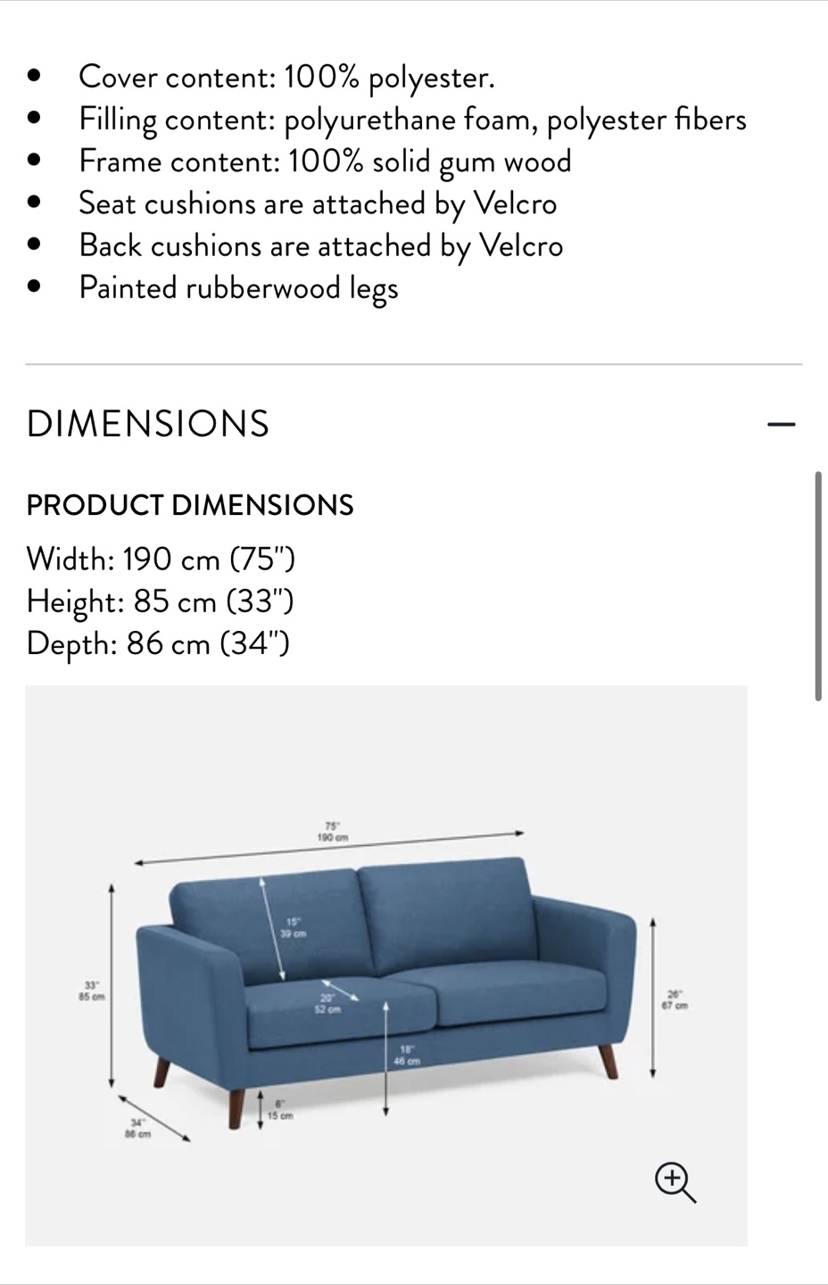 3 seater sofa (structube) - photo 3