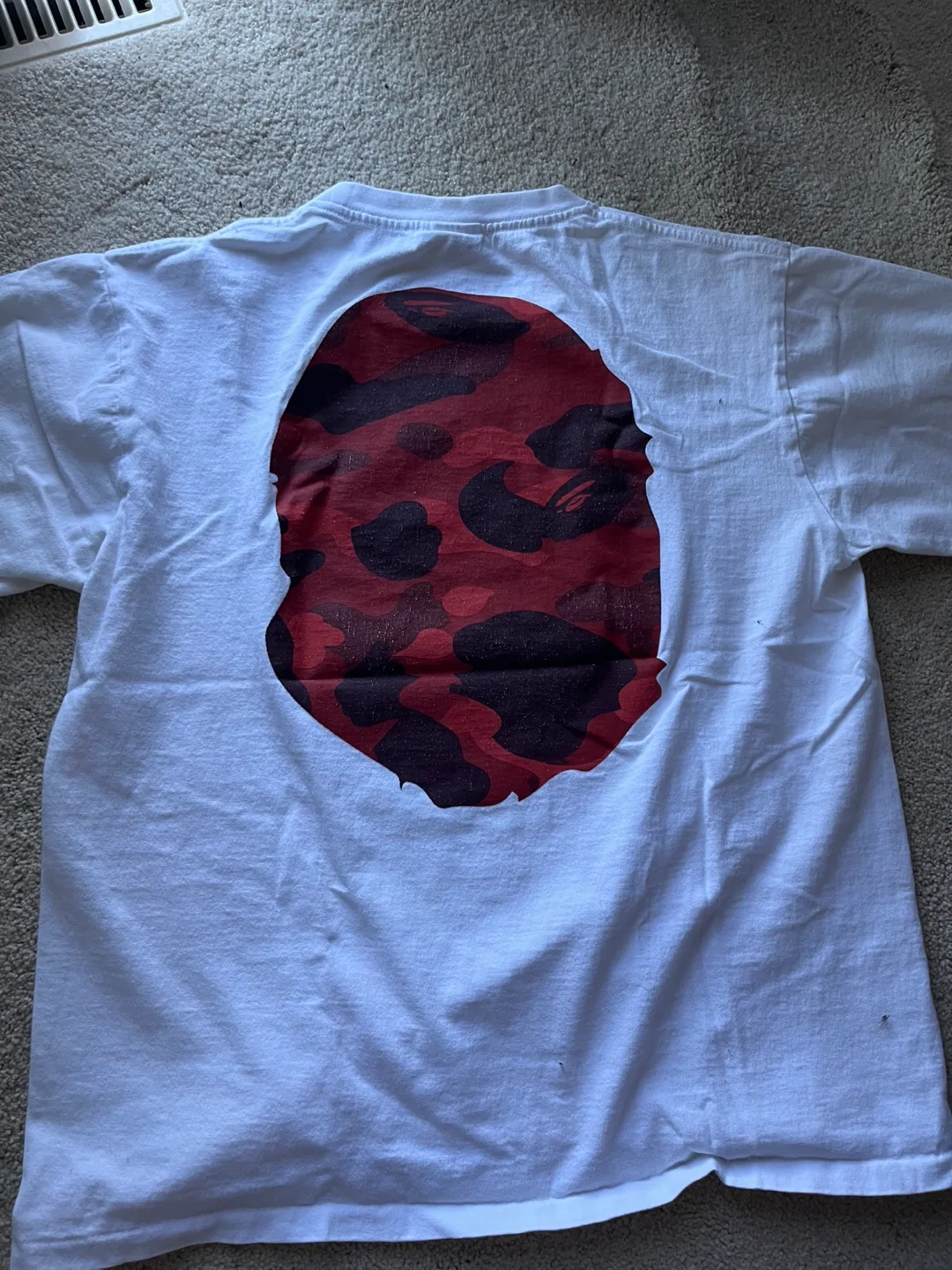 BAPE White T-Shirt with Red Camo Logo image indicator(2)