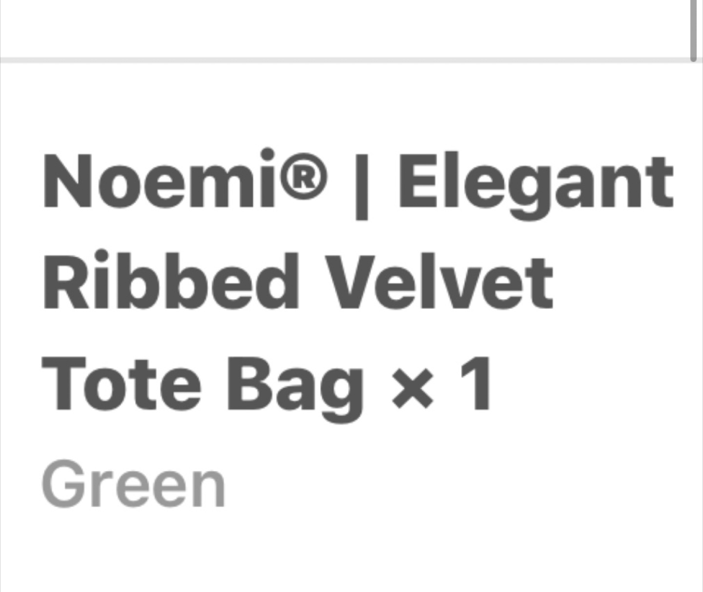 Noemi Elegant Ribbed Velvet Green Tote Bag - photo 2