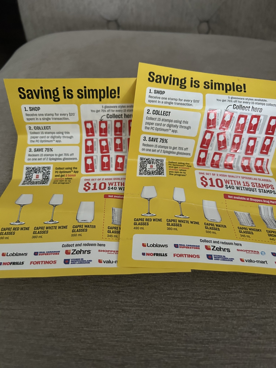 superstore Glasses Stamp Card 2 for $5