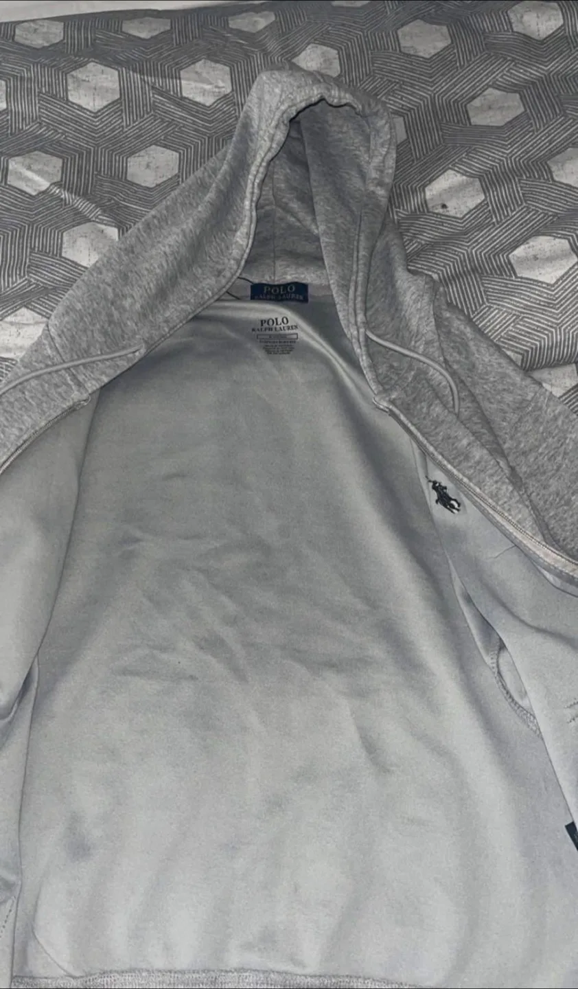 Polo Ralph Lauren Grey Zip-Up Hoodie image indicator(3)