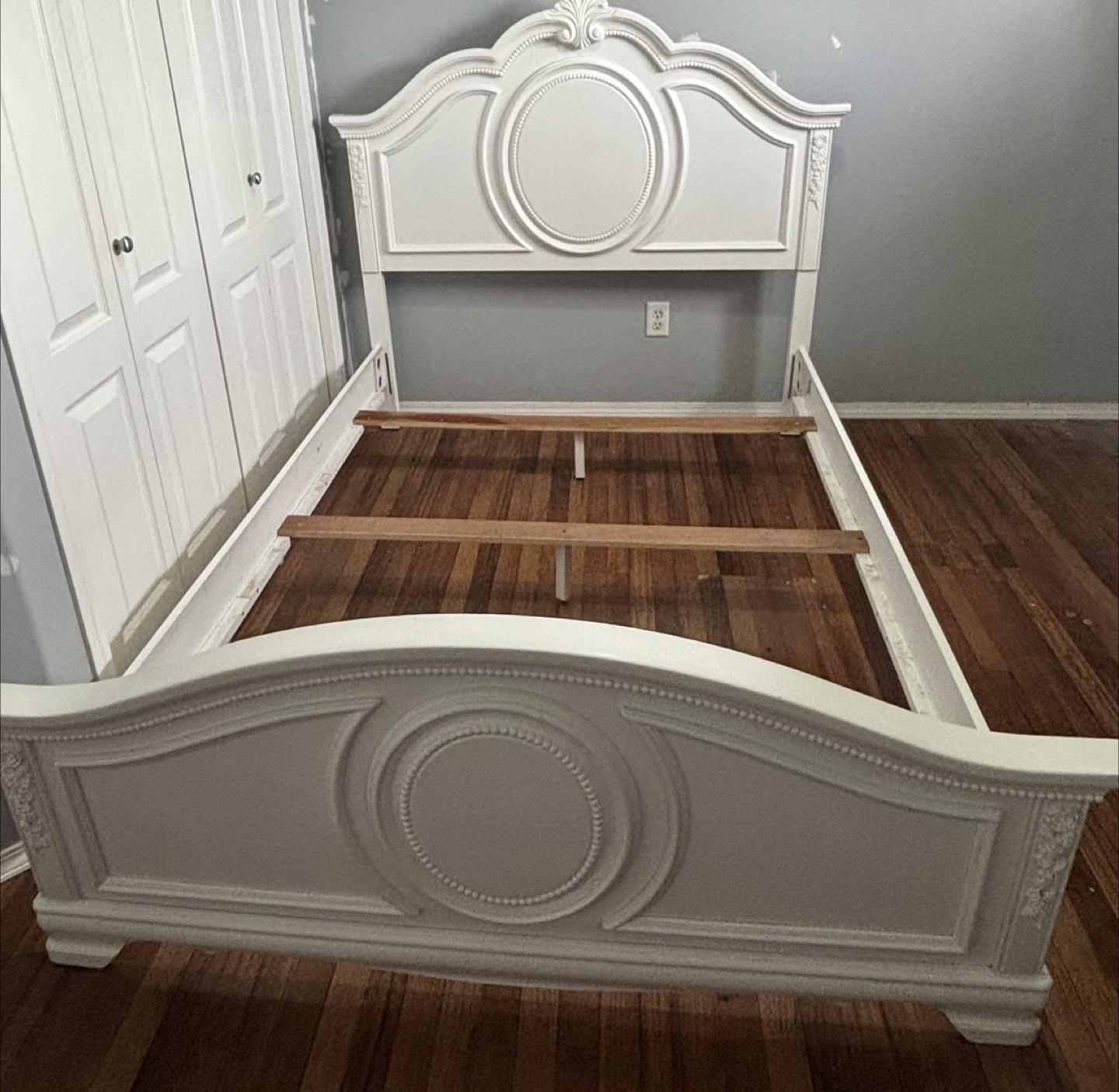 White Ornate Bed Frame-Double/Full