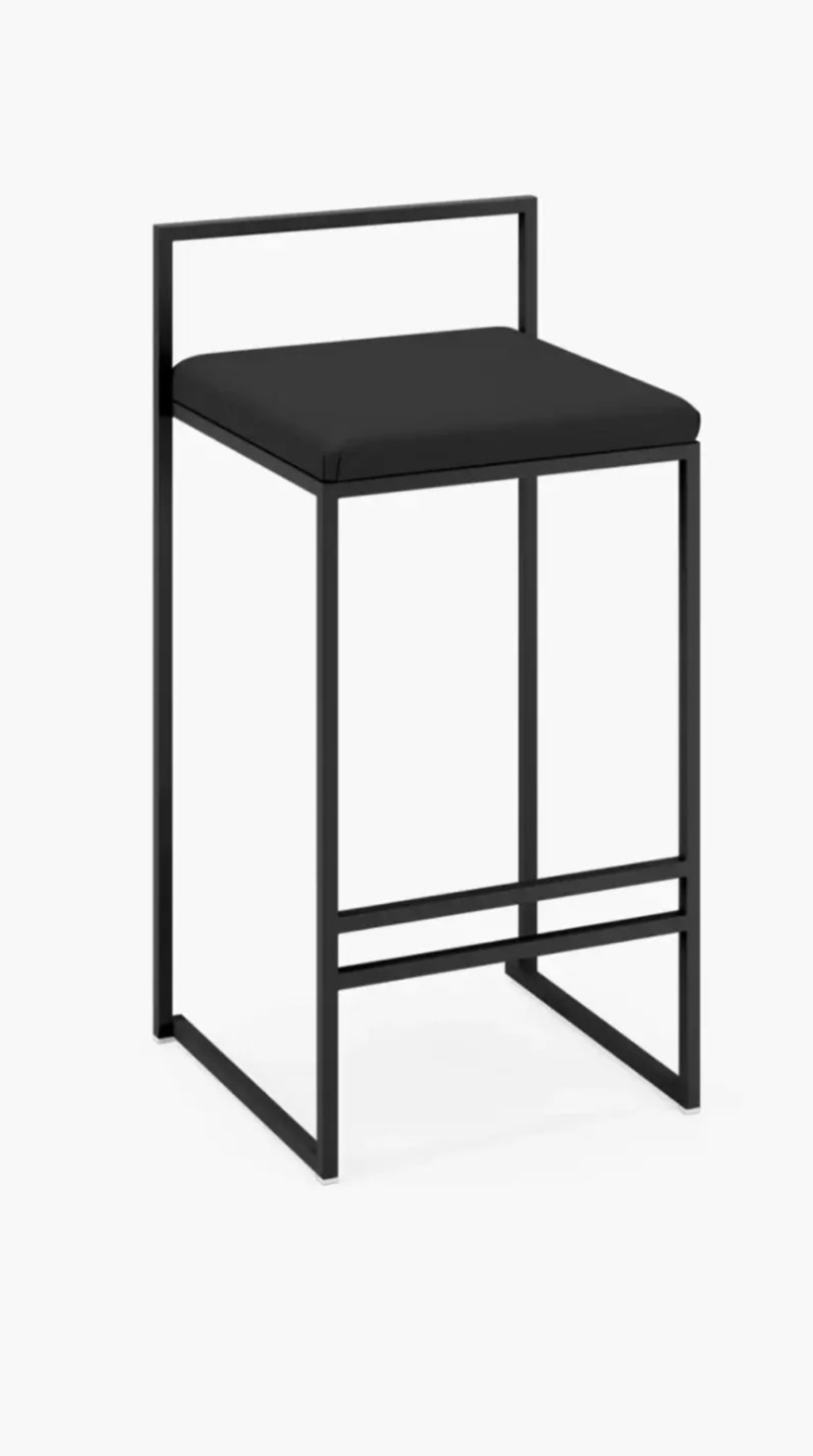 By Crea - Black Metal Bar Stool