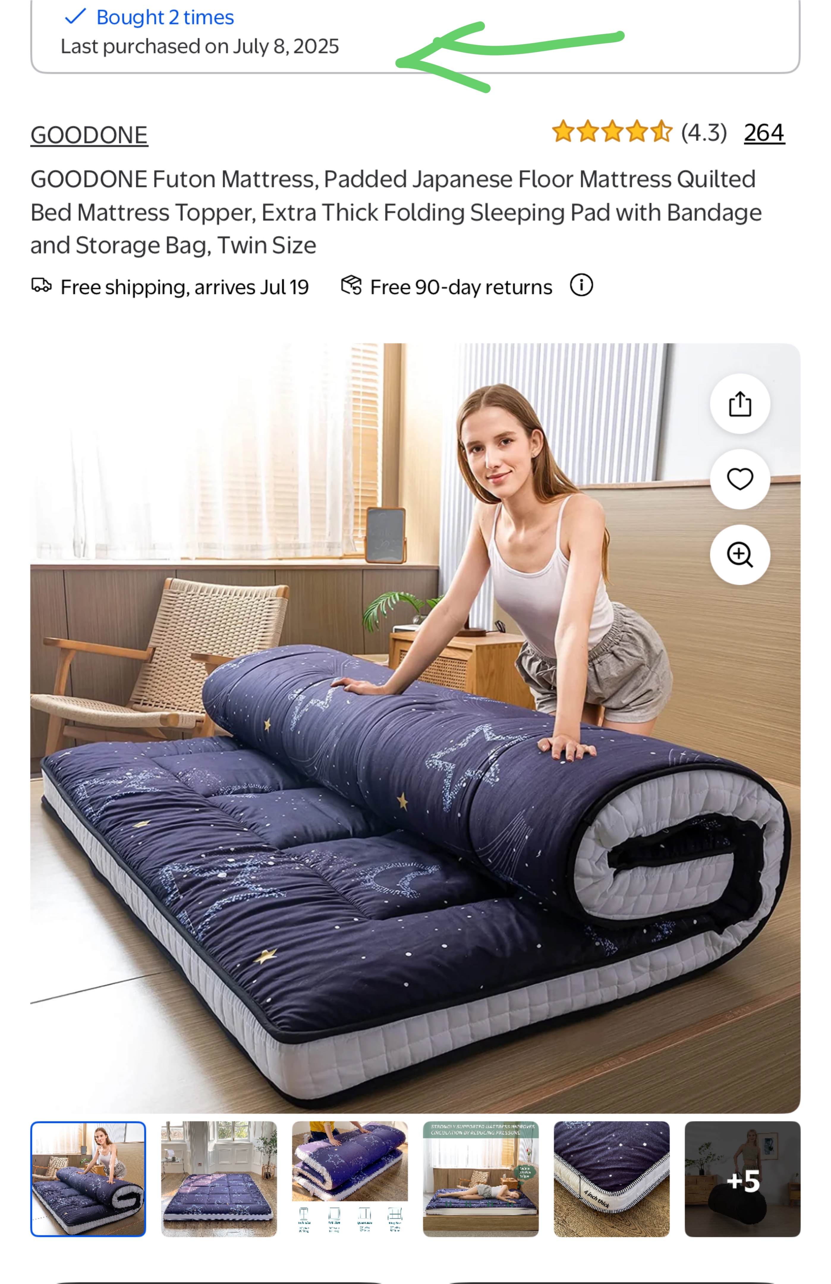 GOODONE Futon Mattress - Twin Size