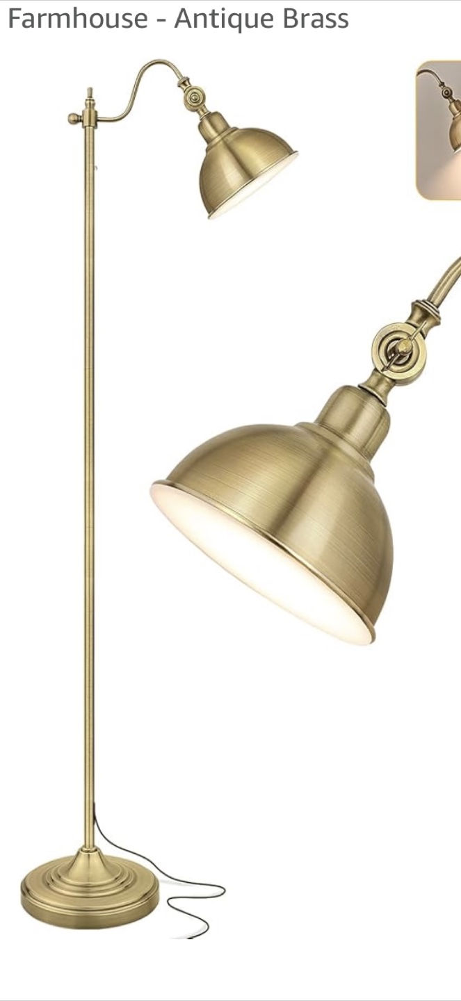 Farmhouse Antique Brass Floor Lamp