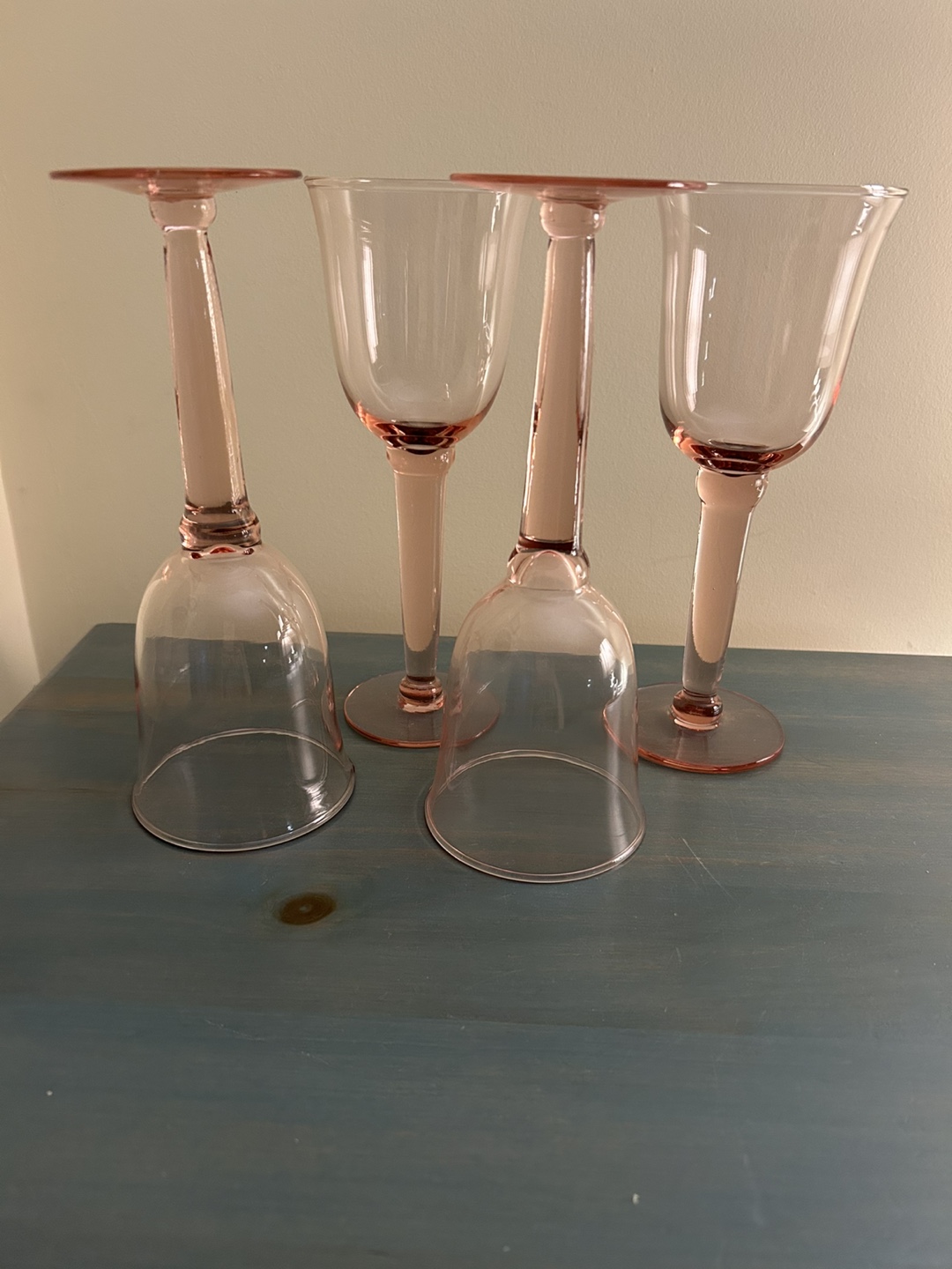 12 Vintage Pink Wine/Water Glasses - photo 2