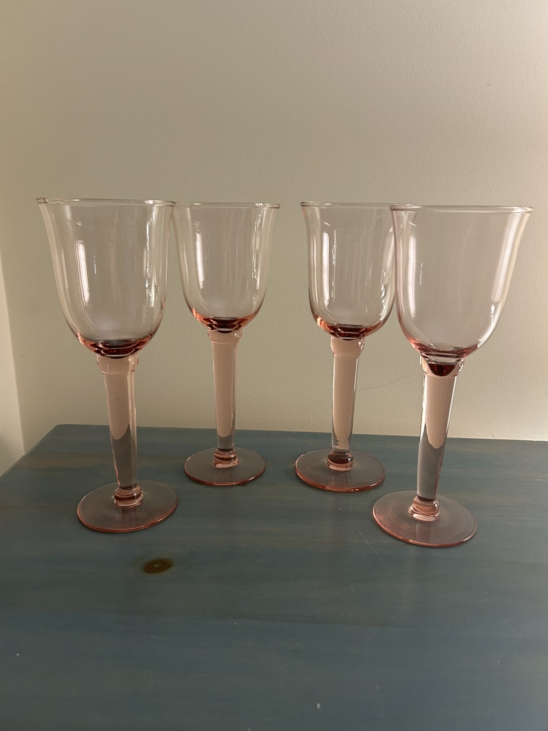 12 Vintage Pink Wine/Water Glasses