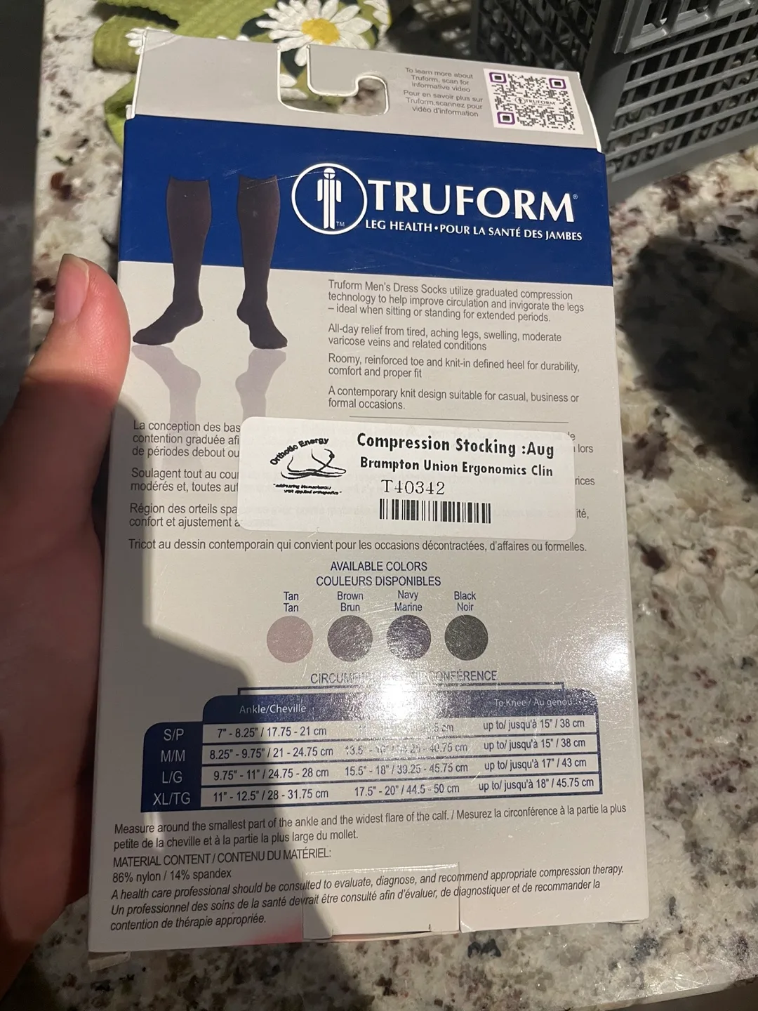 Truform Men's Dress Compression Socks, Black, M/M image indicator(2)