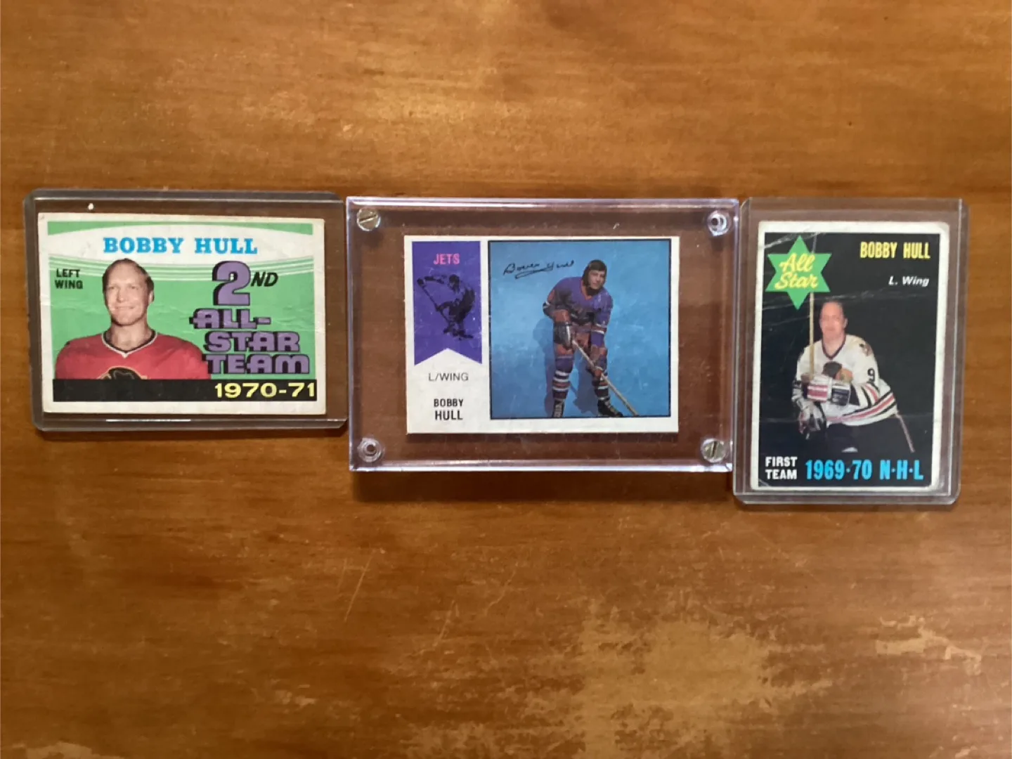 BOBBY HULL OPC Cards 1971/72 #’s235 & 261, 1974/75 WHA Card 50 thumbnail