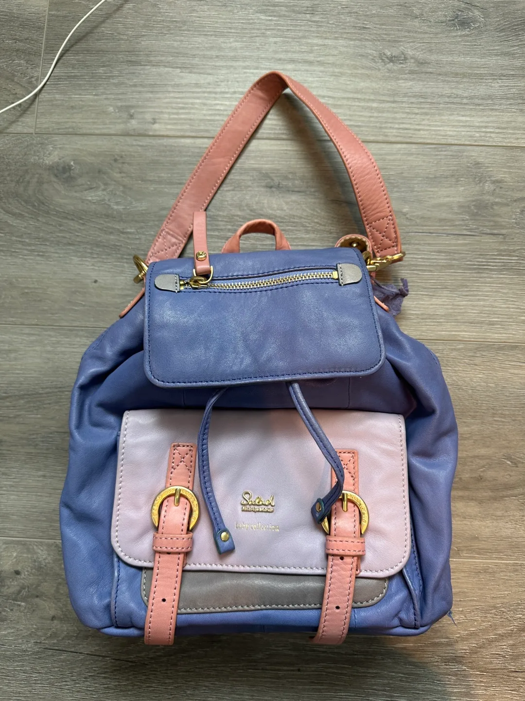 Salad soft leather Backpack thumbnail