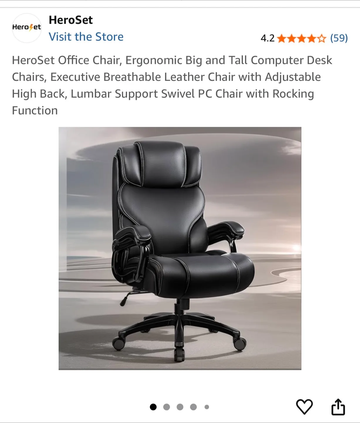 HeroSet Ergonomic Big & Tall Office Chair thumbnail