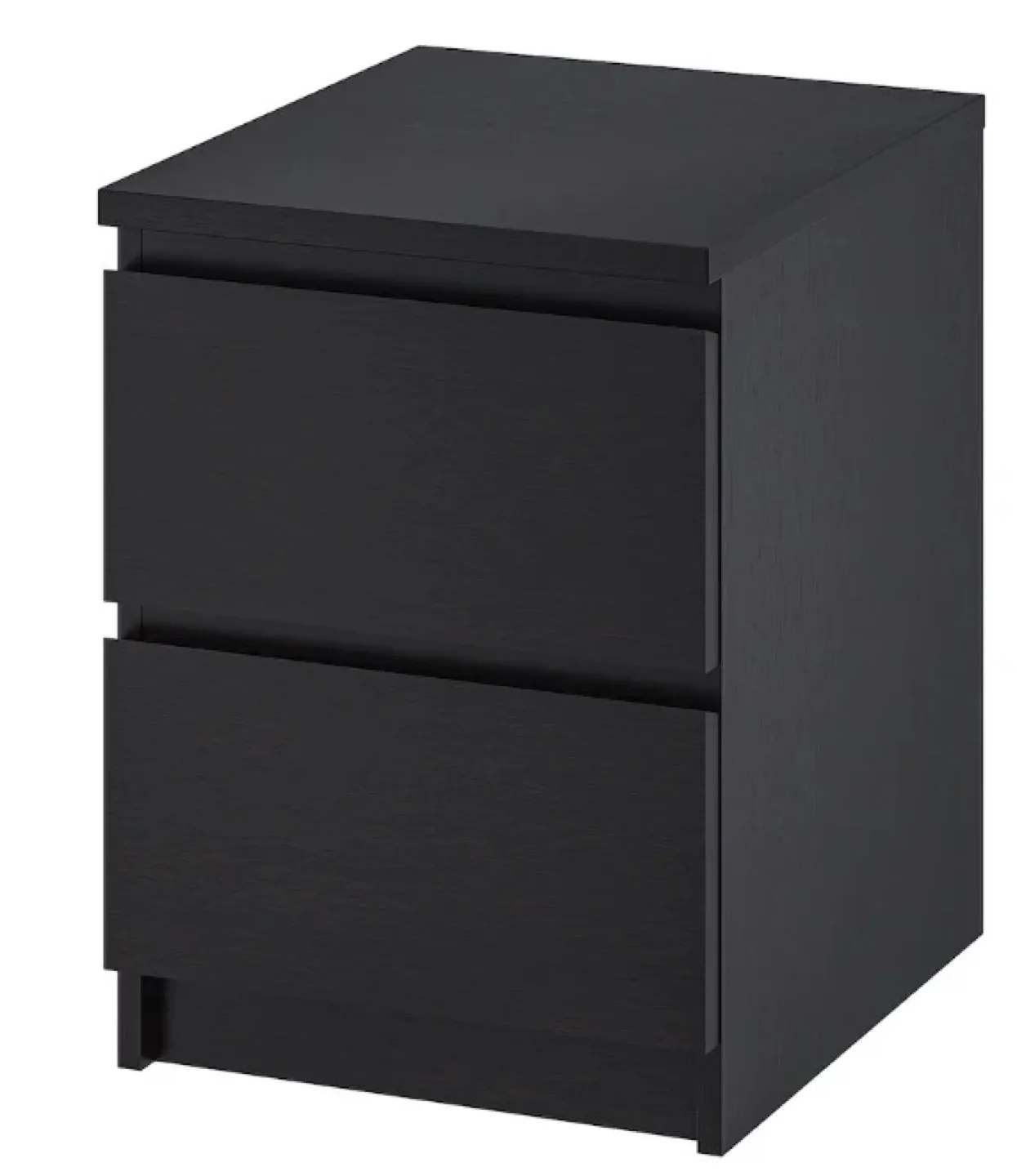 Black 2-Drawer Nightstand thumbnail