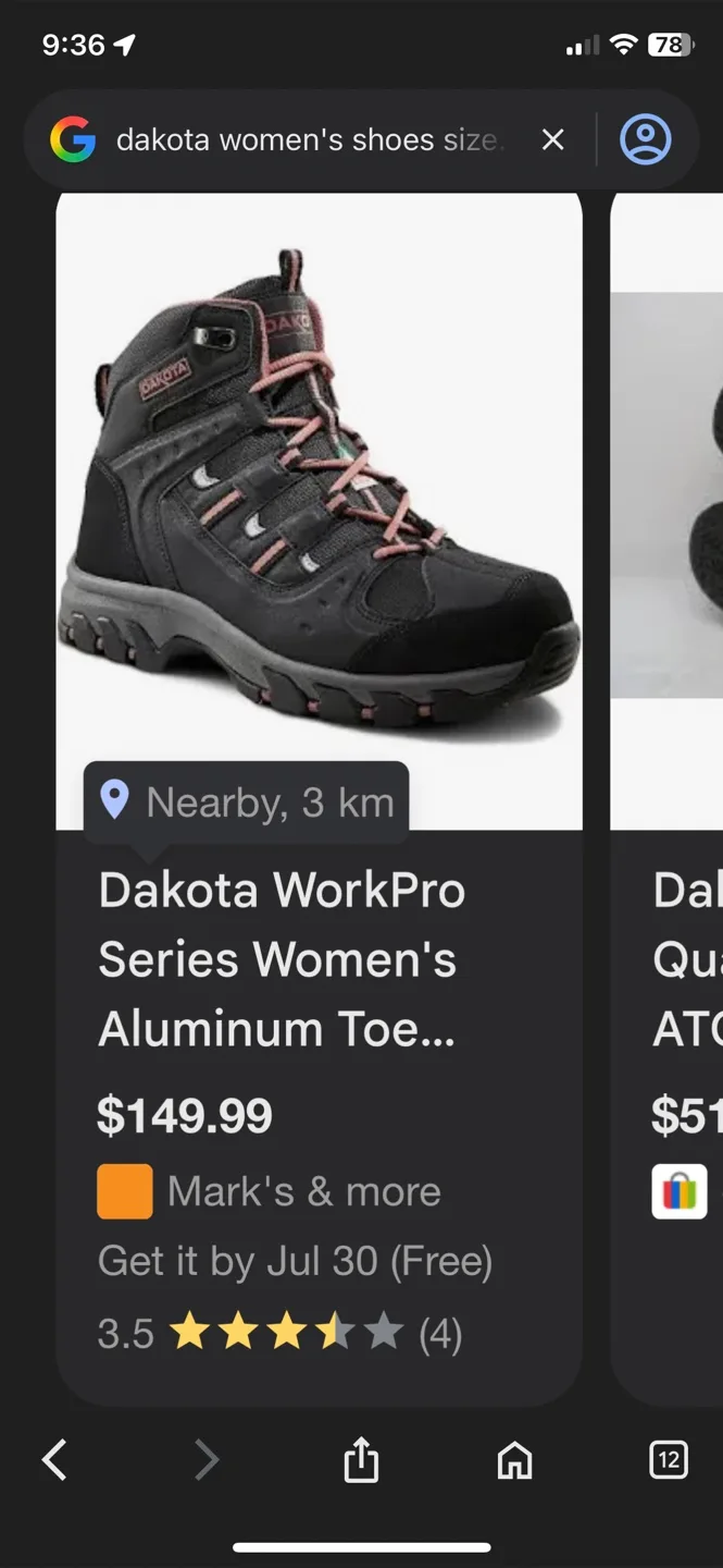 Dakota WorkPro Women's Aluminum Toe Boots - Size 7.5 thumbnail