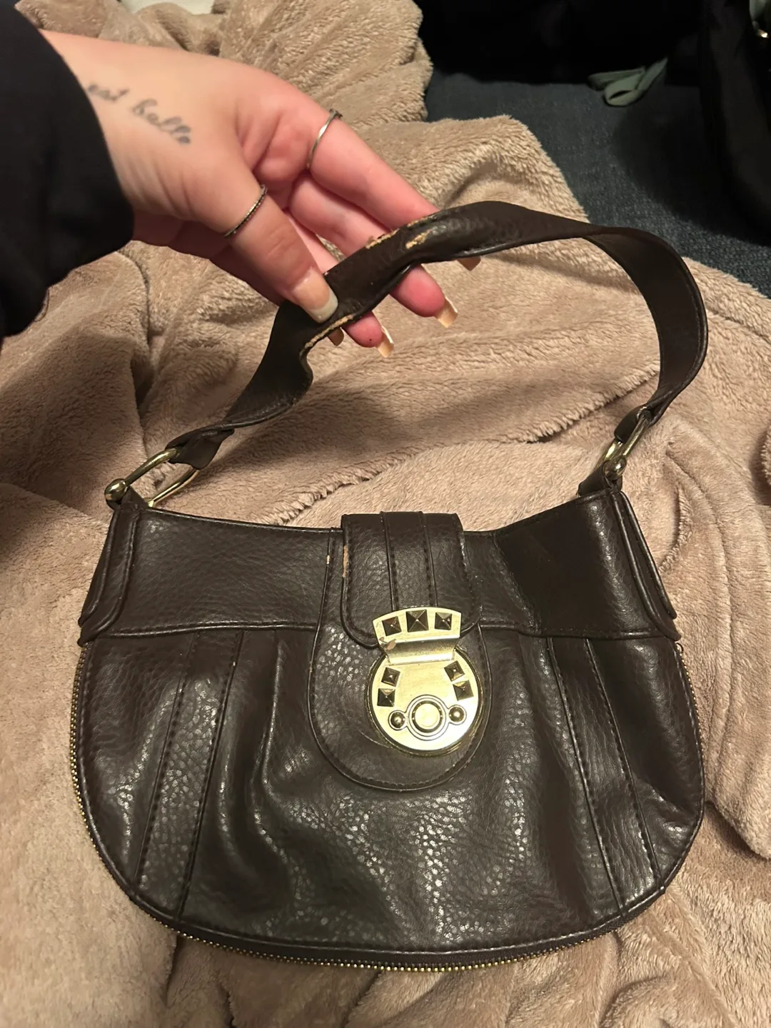 Brown Leather Handbag #freecycle thumbnail