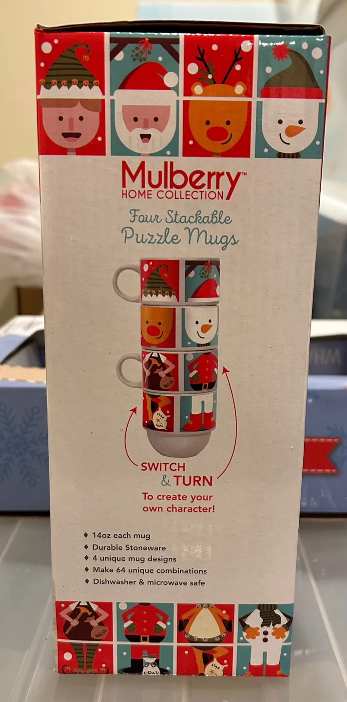 🤩Mulberry Home Collection Stackable Puzzle Mugs - New image indicator(2)