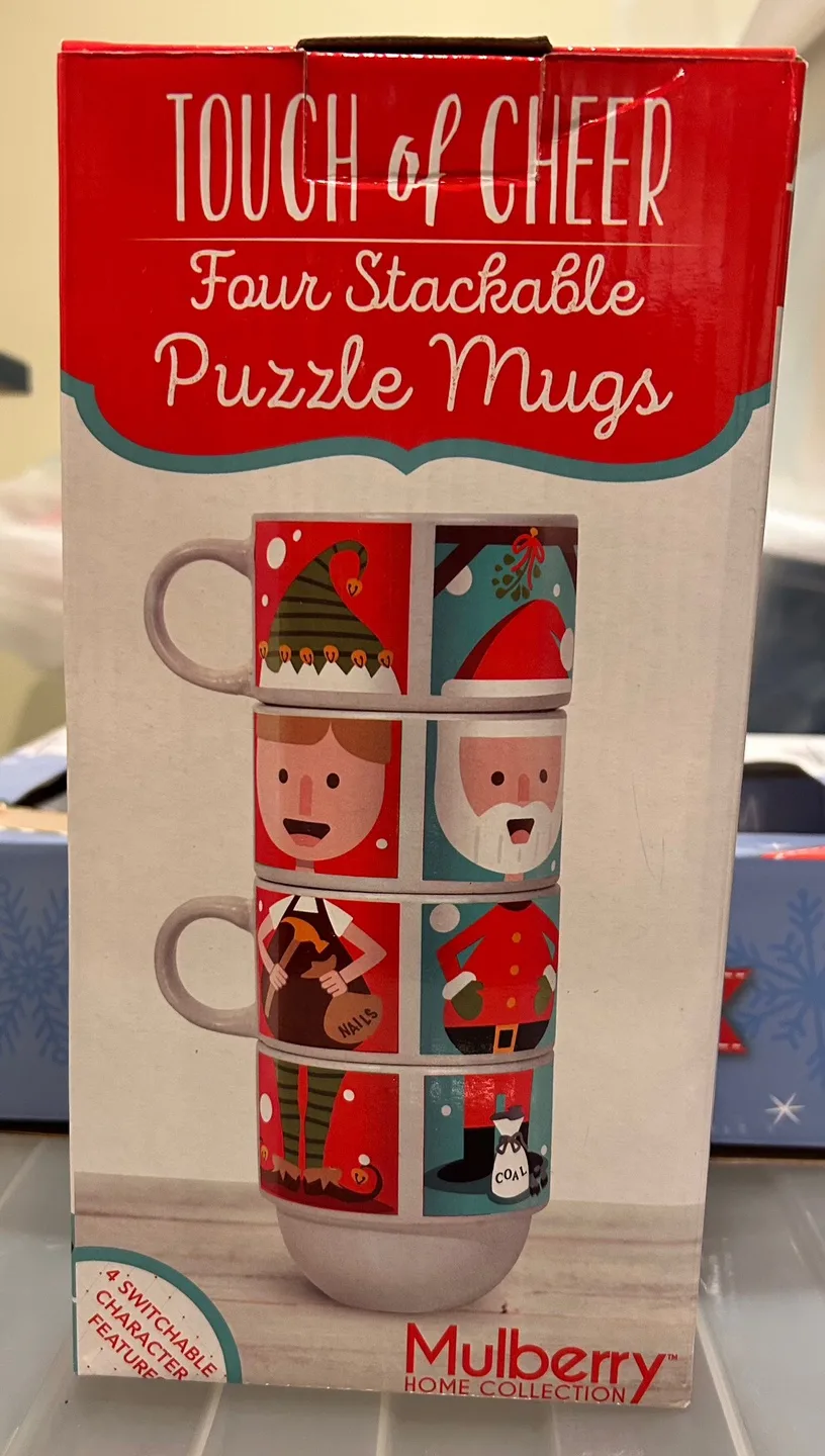 🤩Mulberry Home Collection Stackable Puzzle Mugs - New thumbnail