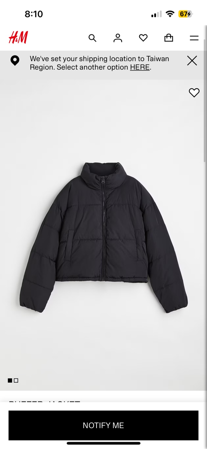 H&M Divided Black Puffer Jacket