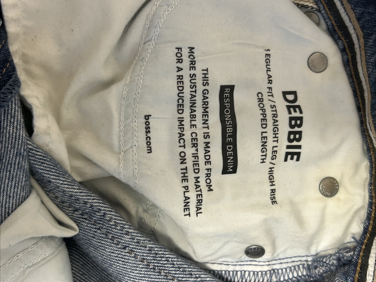 BOSS Debbie Jeans - Straight Leg, High Rise, Cropped - photo 2