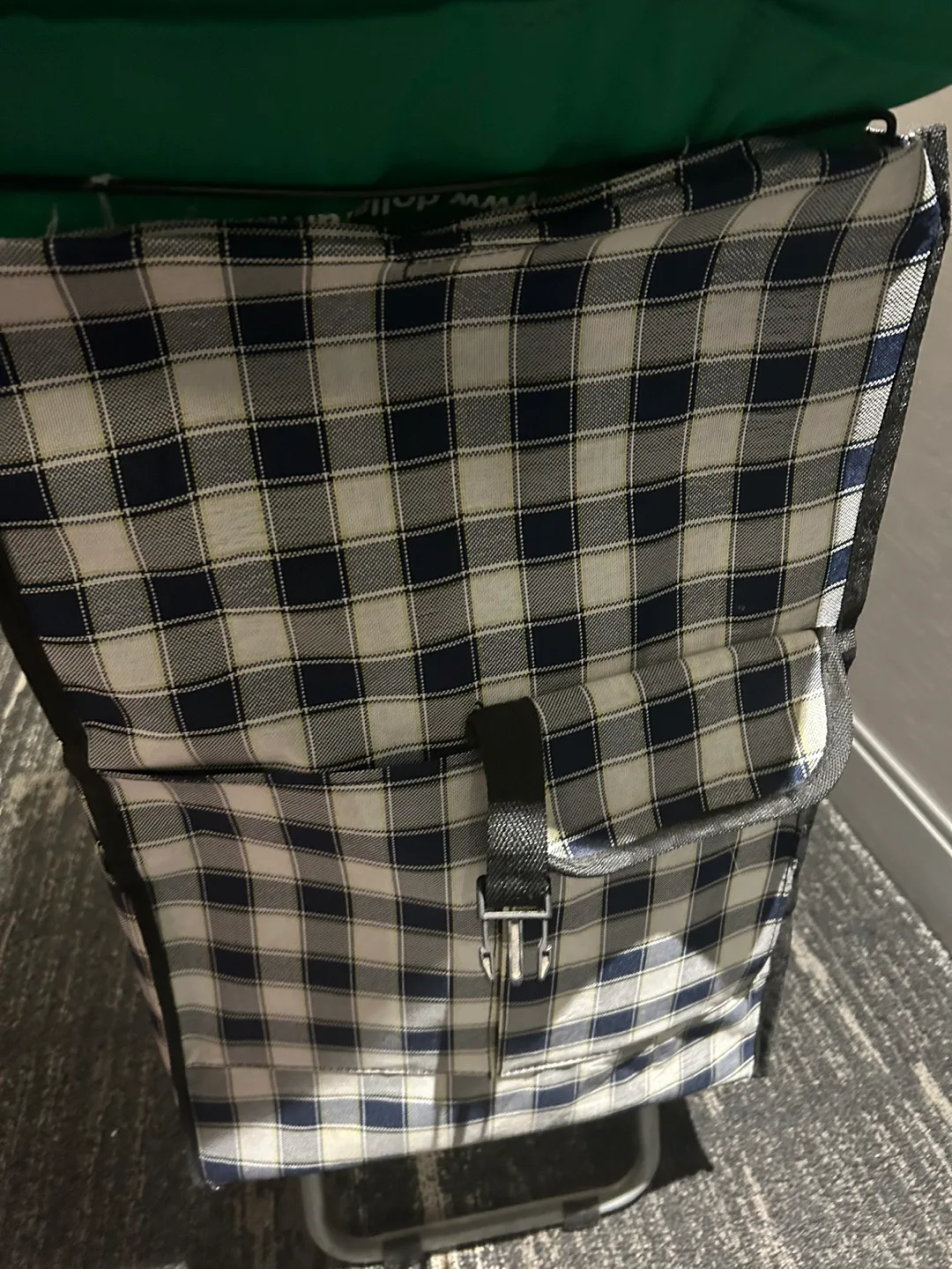 Plaid Rolling Shopping Cart thumbnail
